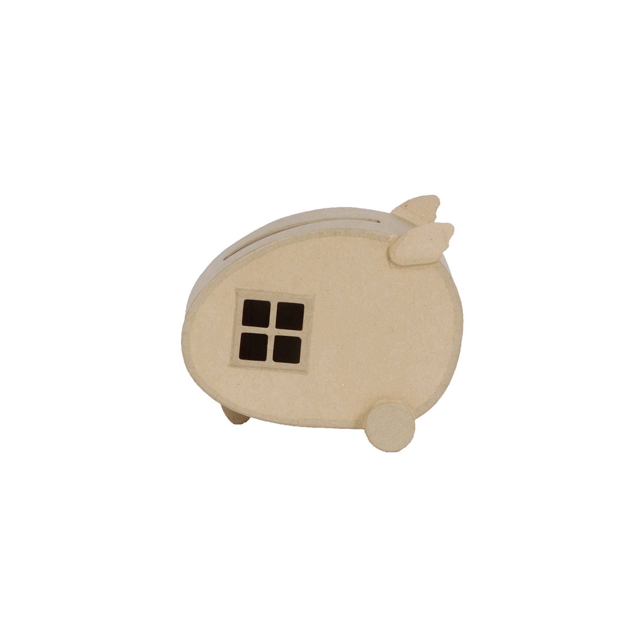 Décopatch Braunes Pappmaché, Urne Wohnwagen 19x28,5x24,5cm - Kartonbraun EV016C