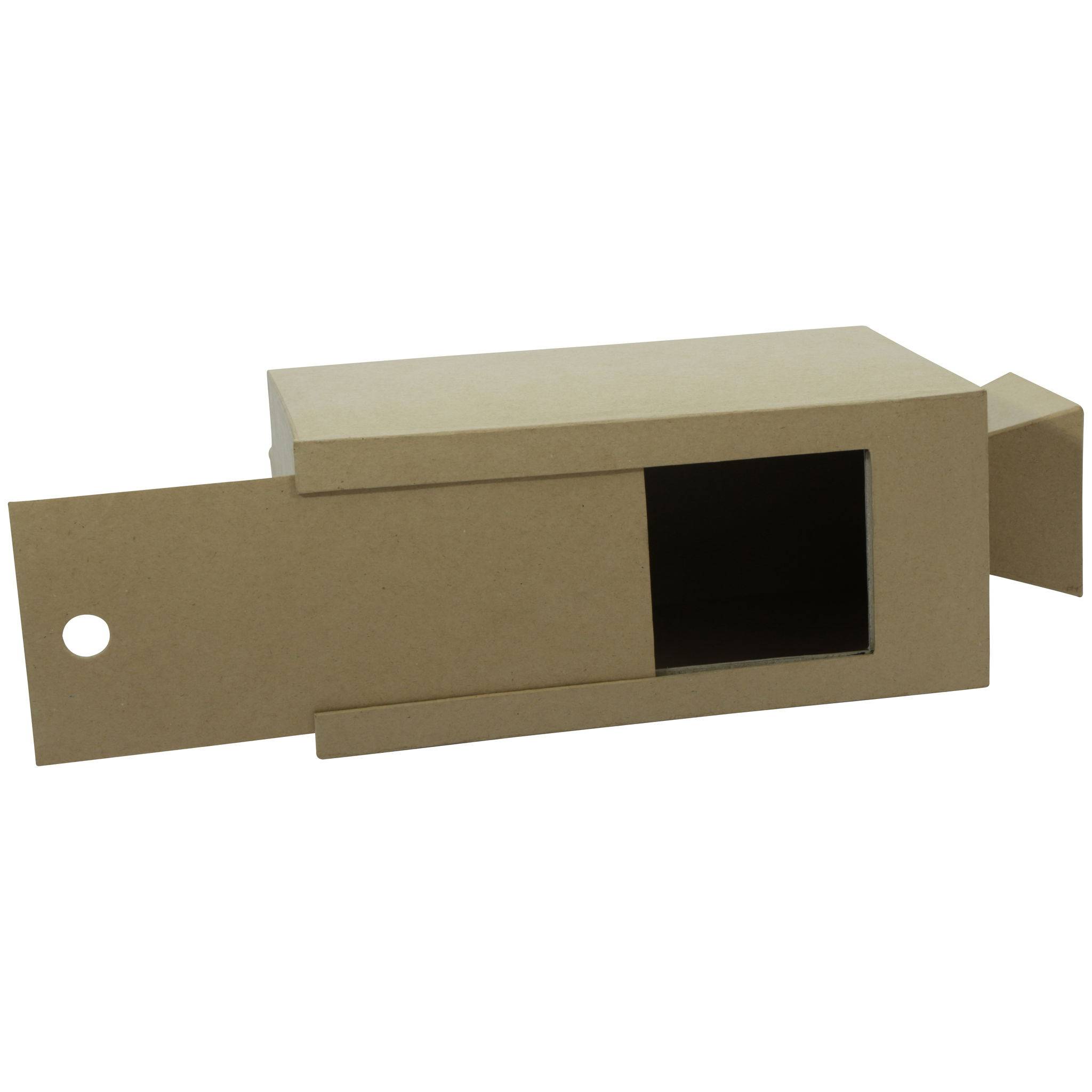 Décopatch Braunes Pappmaché, Urne Kamera 13x33,5x31cm - Kartonbraun EV017C