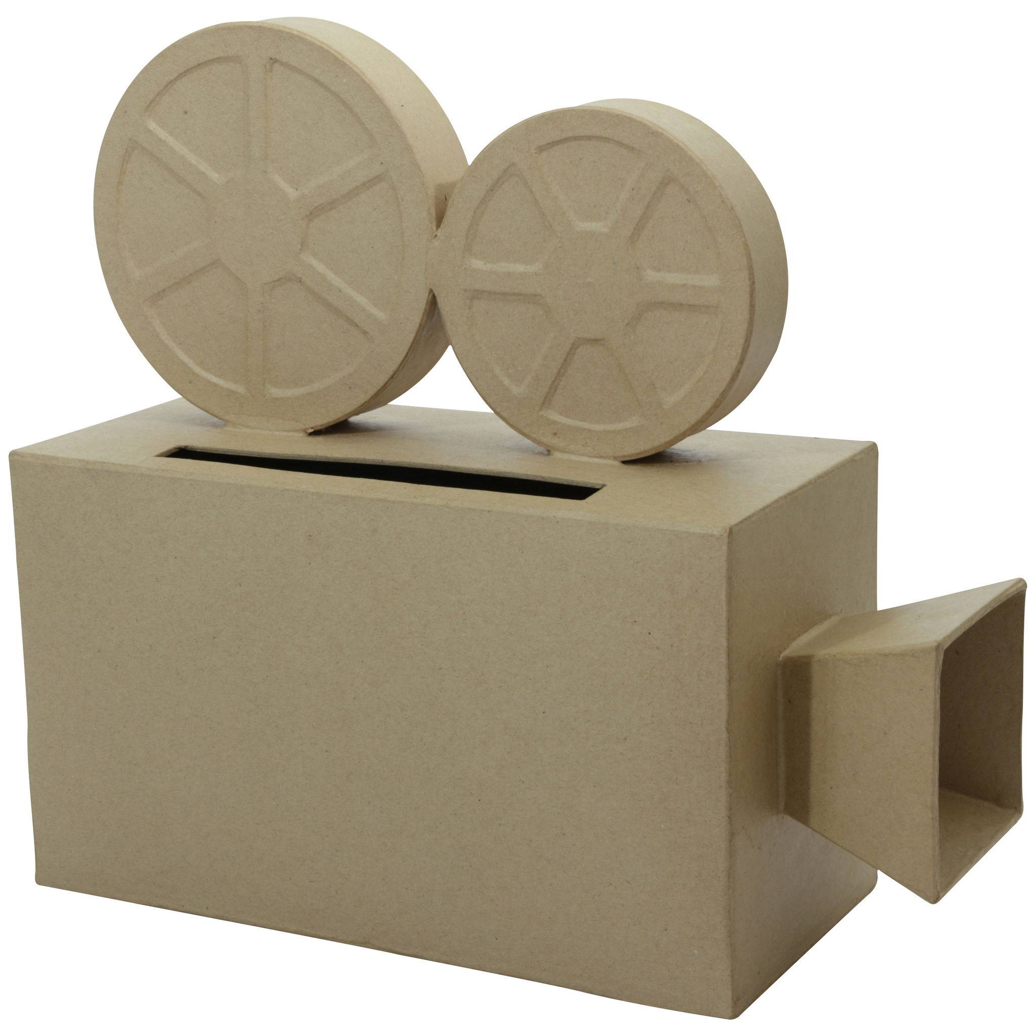 Décopatch Braunes Pappmaché, Urne Kamera 13x33,5x31cm - Kartonbraun EV017C