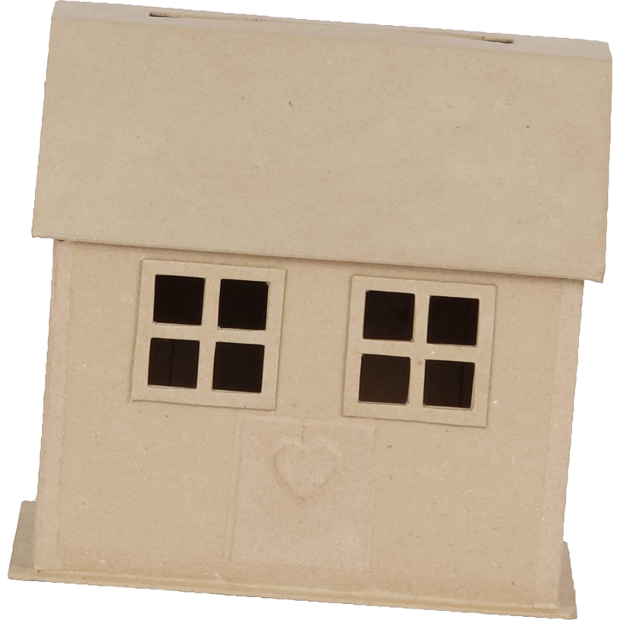 Décopatch Braunes Pappmaché, Urne Haus 15x26x24,5cm - Kartonbraun EV018C