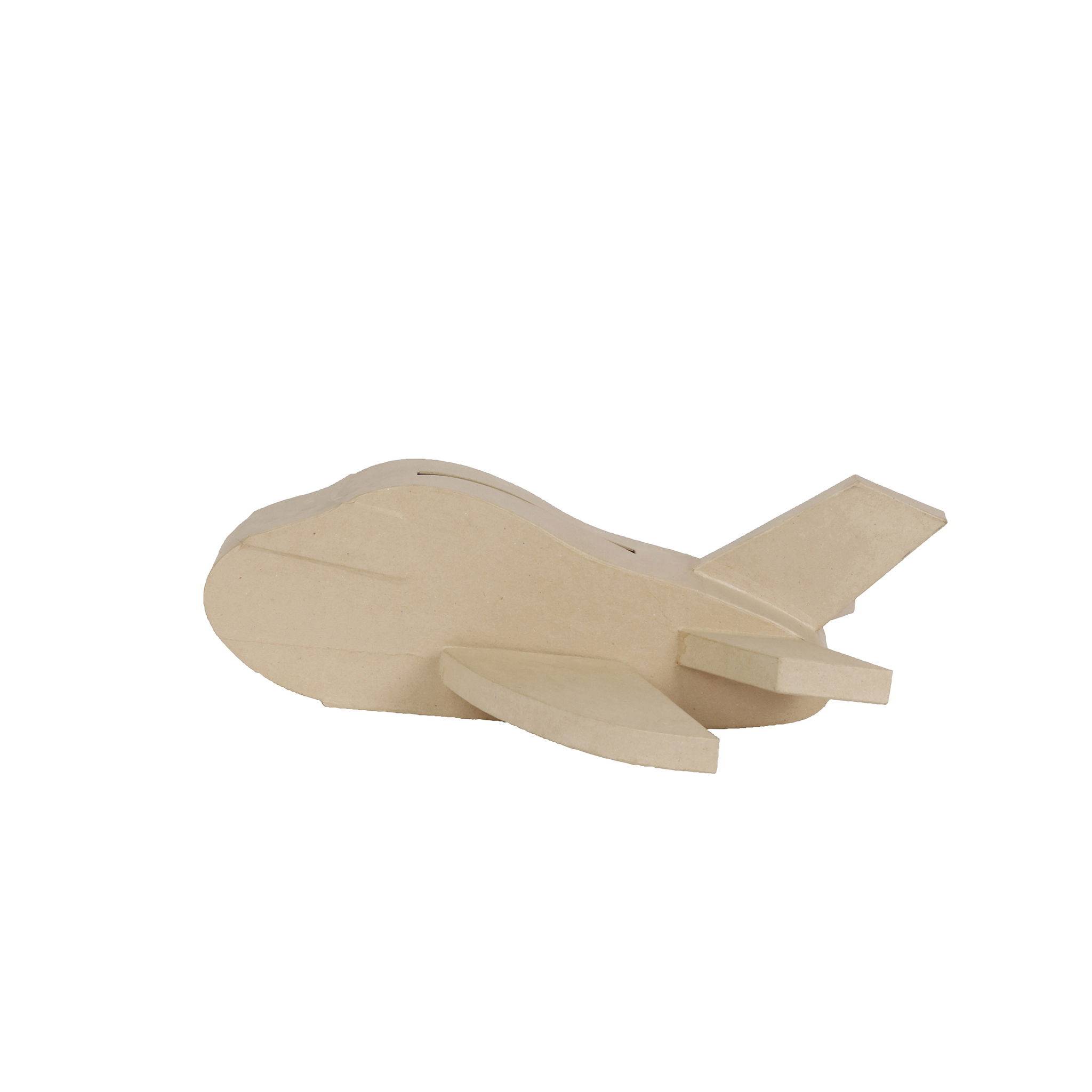 Décopatch Braunes Pappmaché, Urne Flugzeug - Kartonbraun EV019C