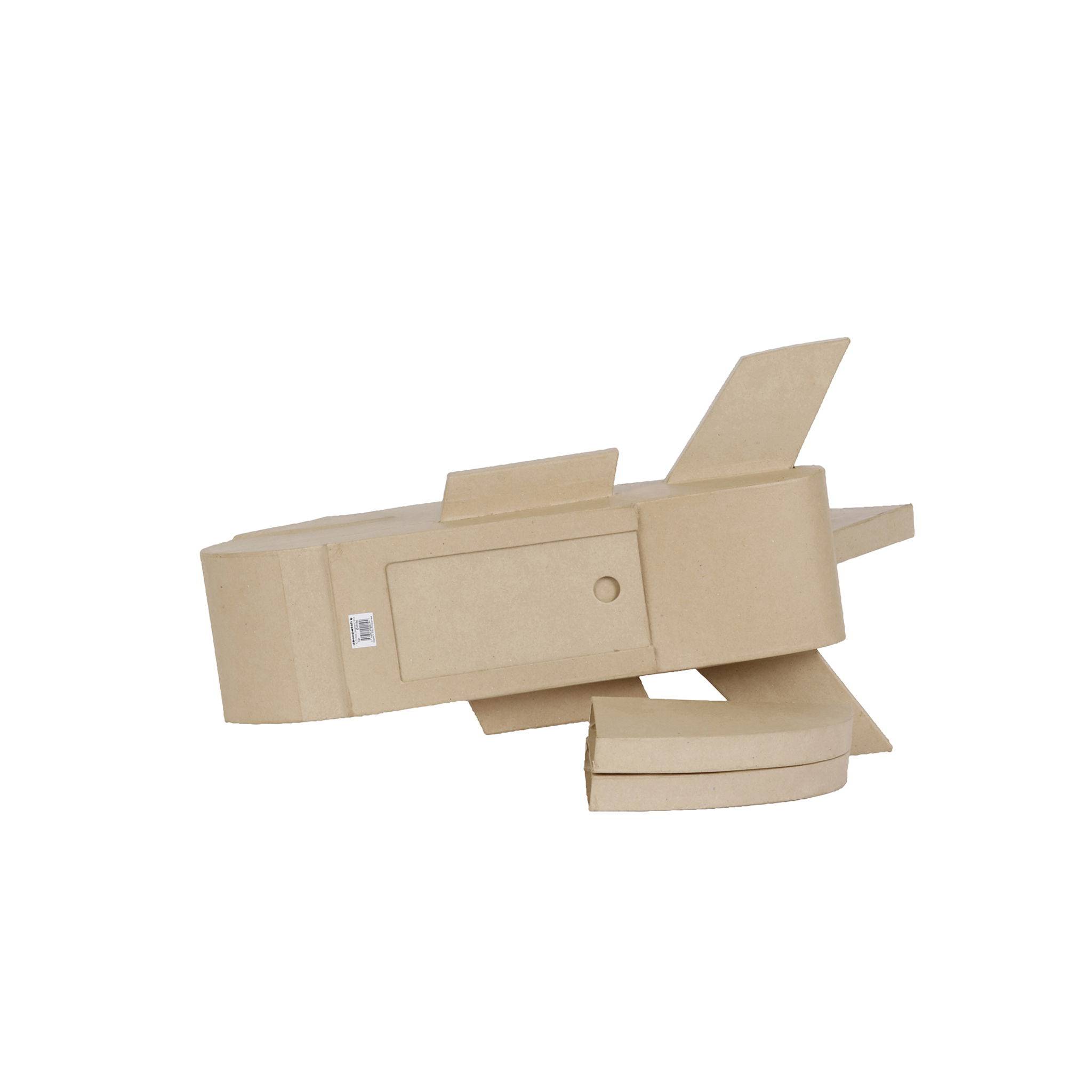 Décopatch Braunes Pappmaché, Urne Flugzeug - Kartonbraun EV019C