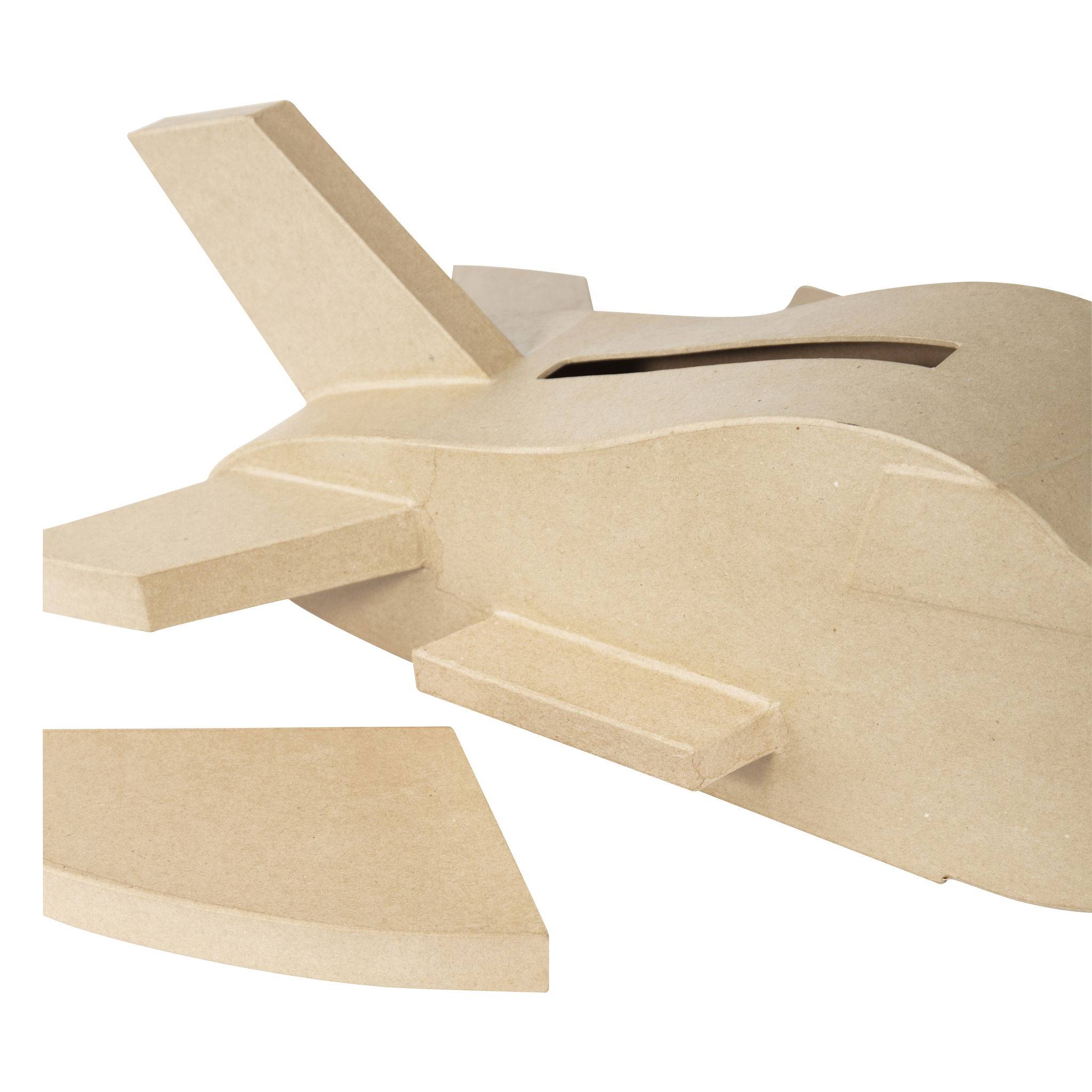 Décopatch Braunes Pappmaché, Urne Flugzeug - Kartonbraun EV019C