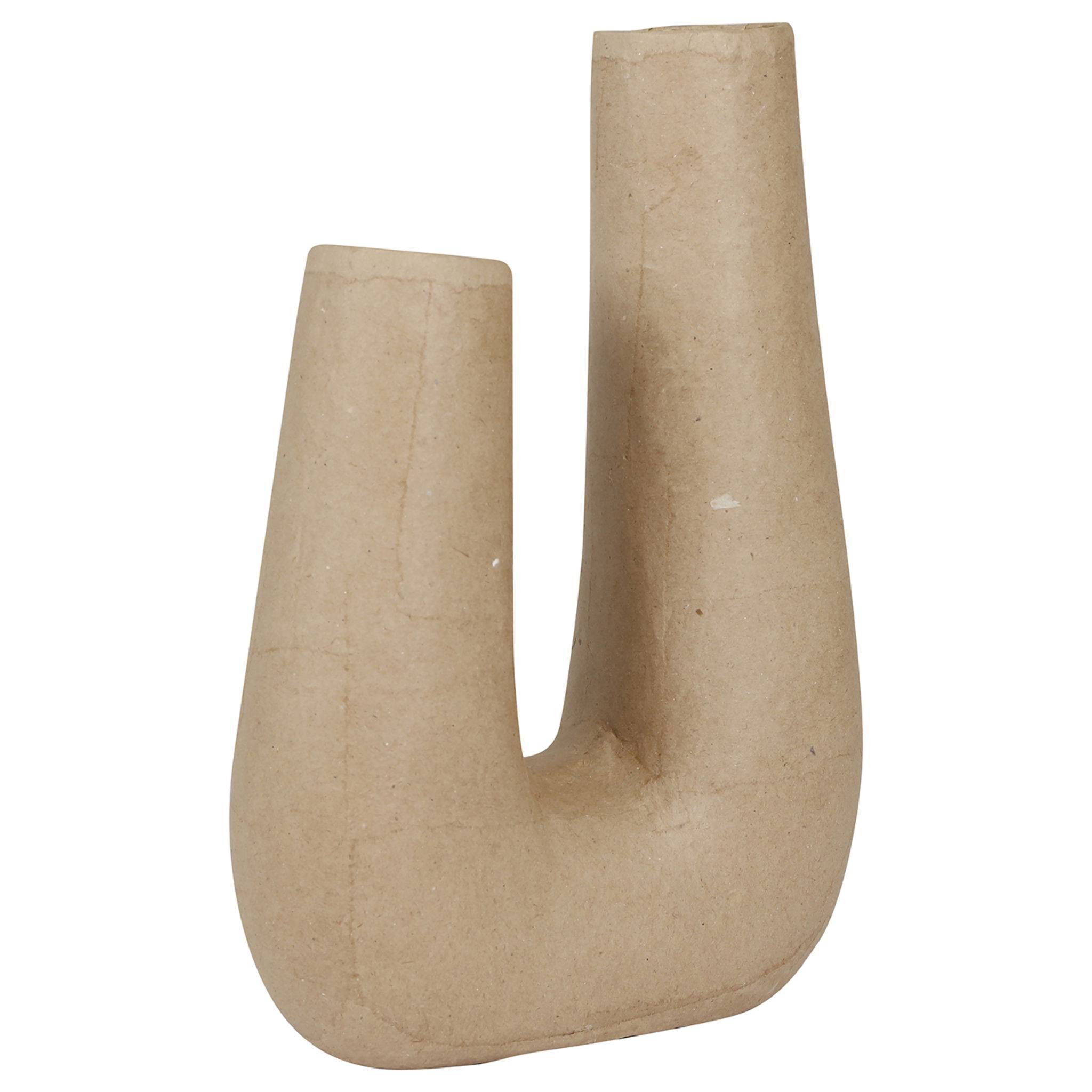Décopatch Braunes Pappmaché, Doppelvase 25cm, wasserfest - Kartonbraun HD085C