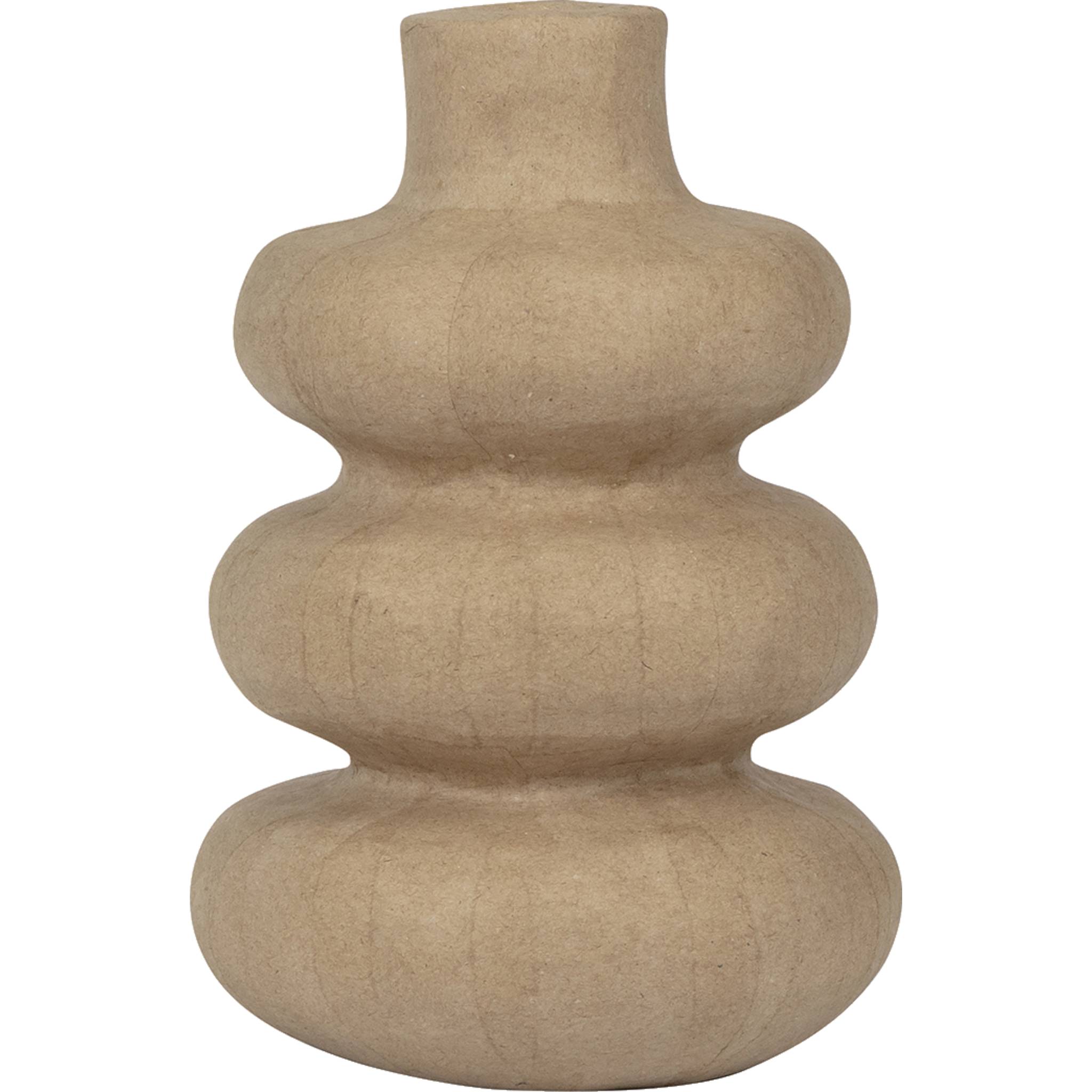Décopatch Braunes Pappmaché, kurvige Vase 22cm, wasserfest - Kartonbraun HD086C