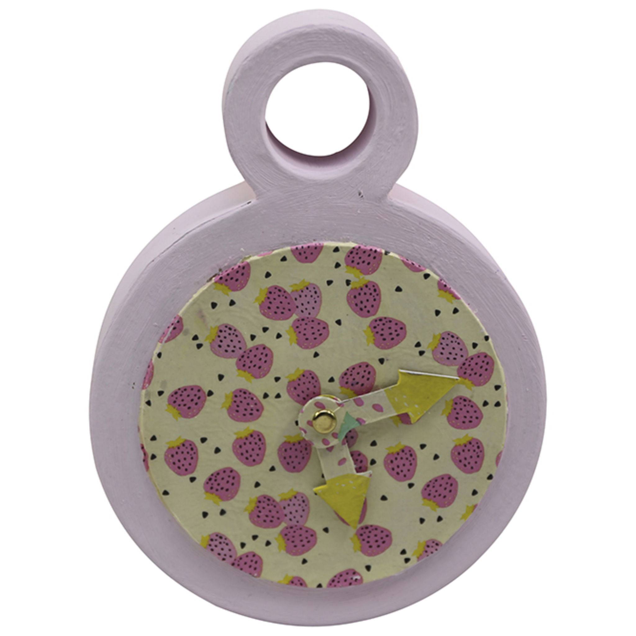Décopatch 2x Braunes Pappmaché, Uhr 20,5 cm - Kartonbraun AC800C