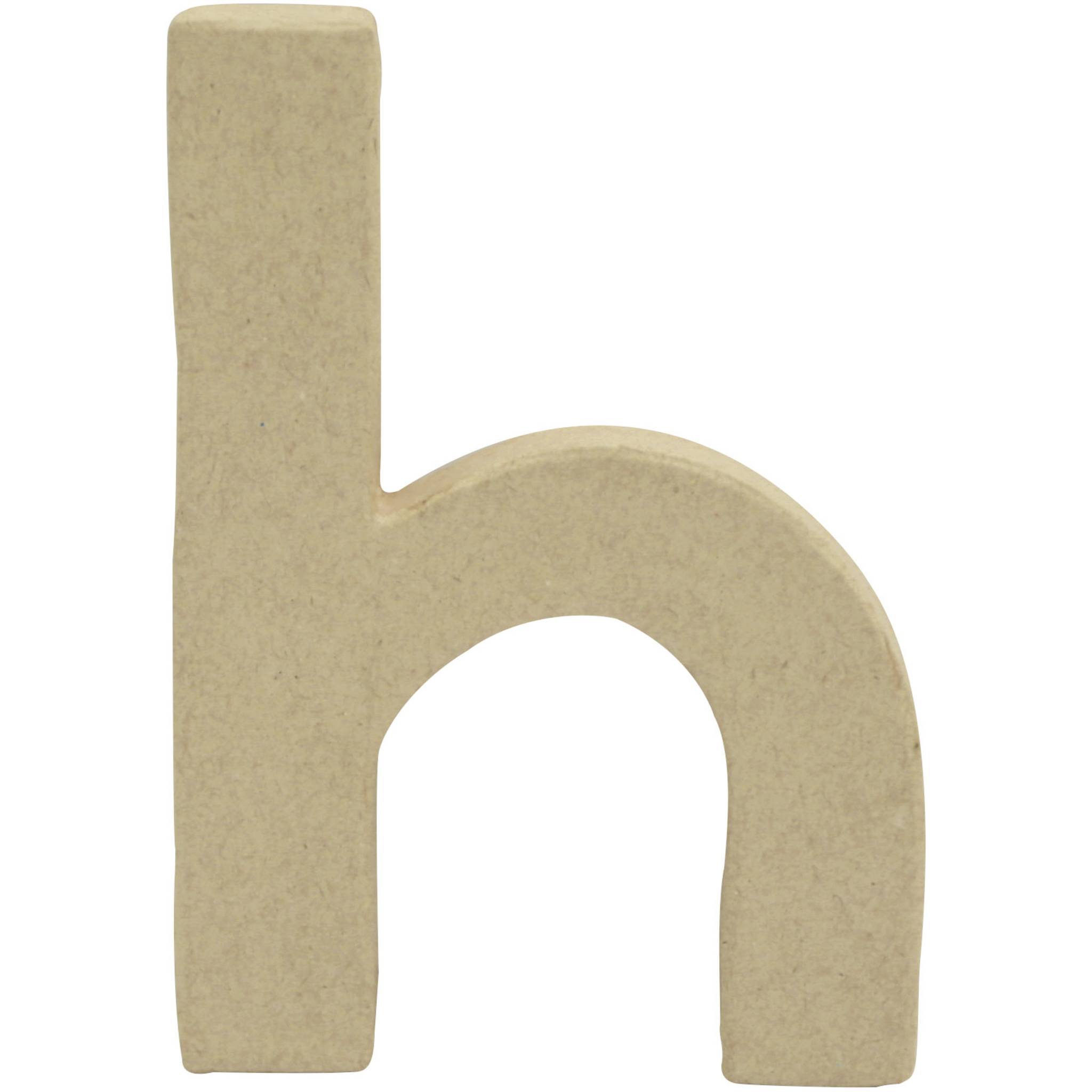 Décopatch 5x Pappmaché Kraft kleiner Buchstabe h 1,5x8,5x12cm Kartonbraun AC820C