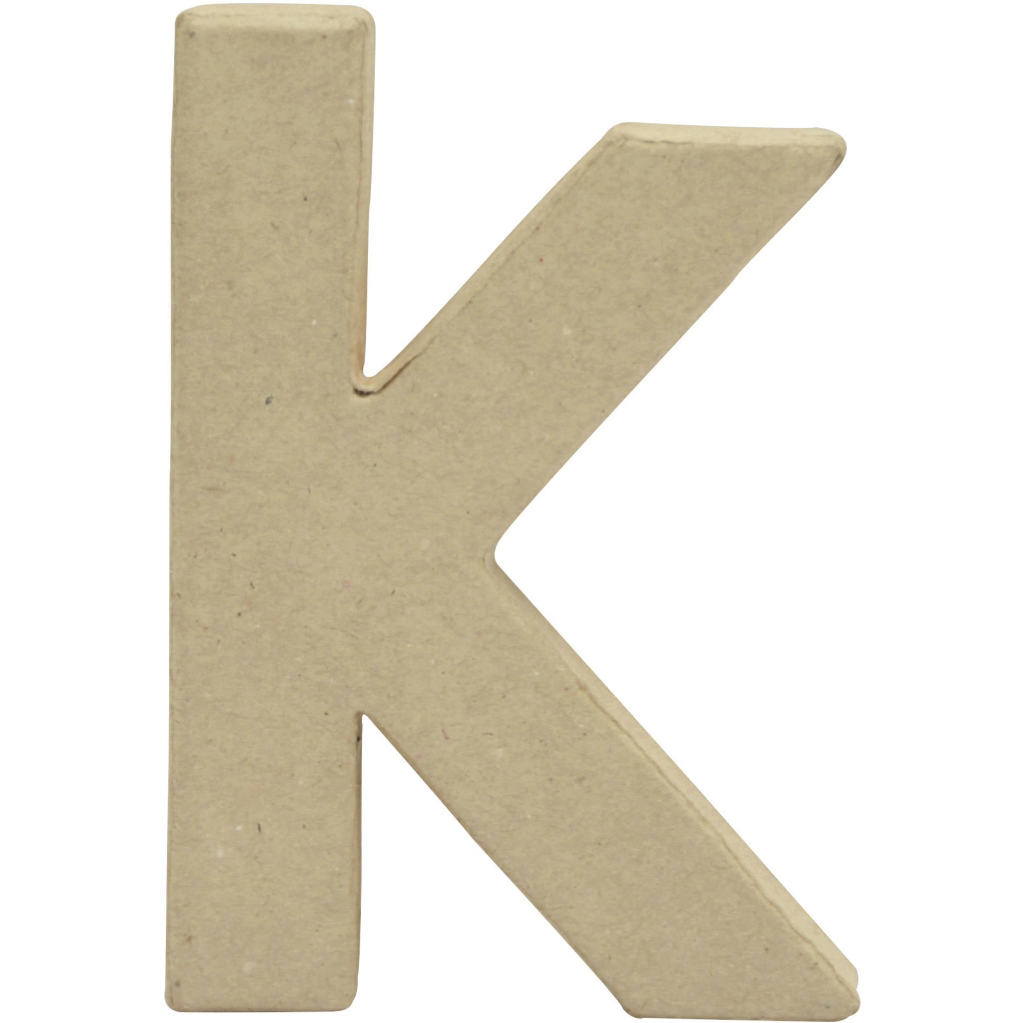 Décopatch 5x Pappmaché Kraft kleiner Buchstabe k 1,5x8,5x12cm Kartonbraun AC823C