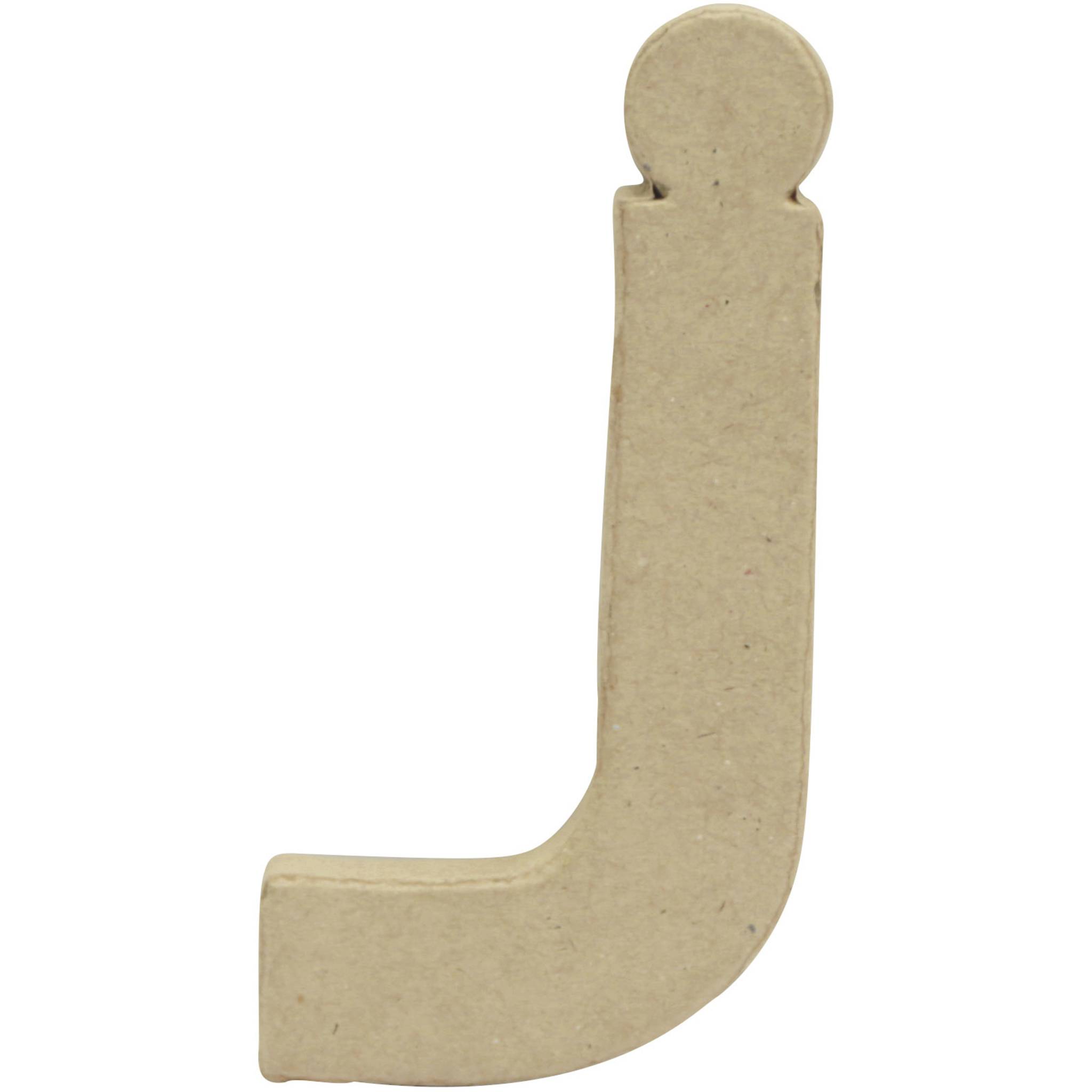 Décopatch 5x Pappmaché Kraft, kleiner Buchstabe j 1,5x6x12cm Kartonbraun AC822C