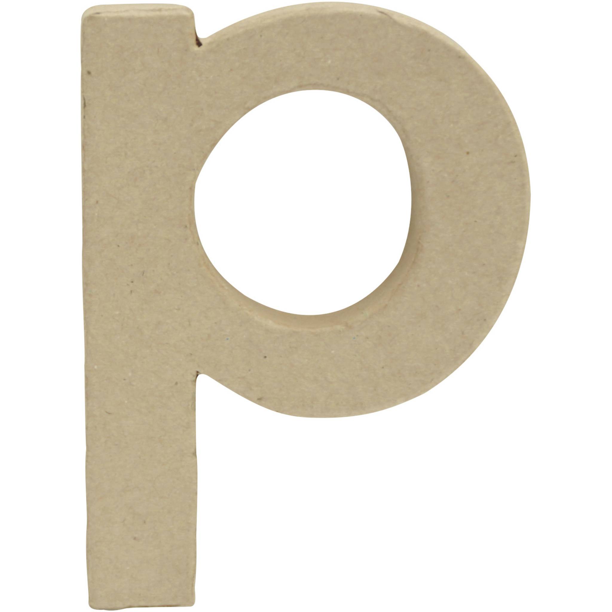 Décopatch 5x Pappmaché Kraft kleiner Buchstabe p 1,5x8,5x12cm Kartonbraun AC828C