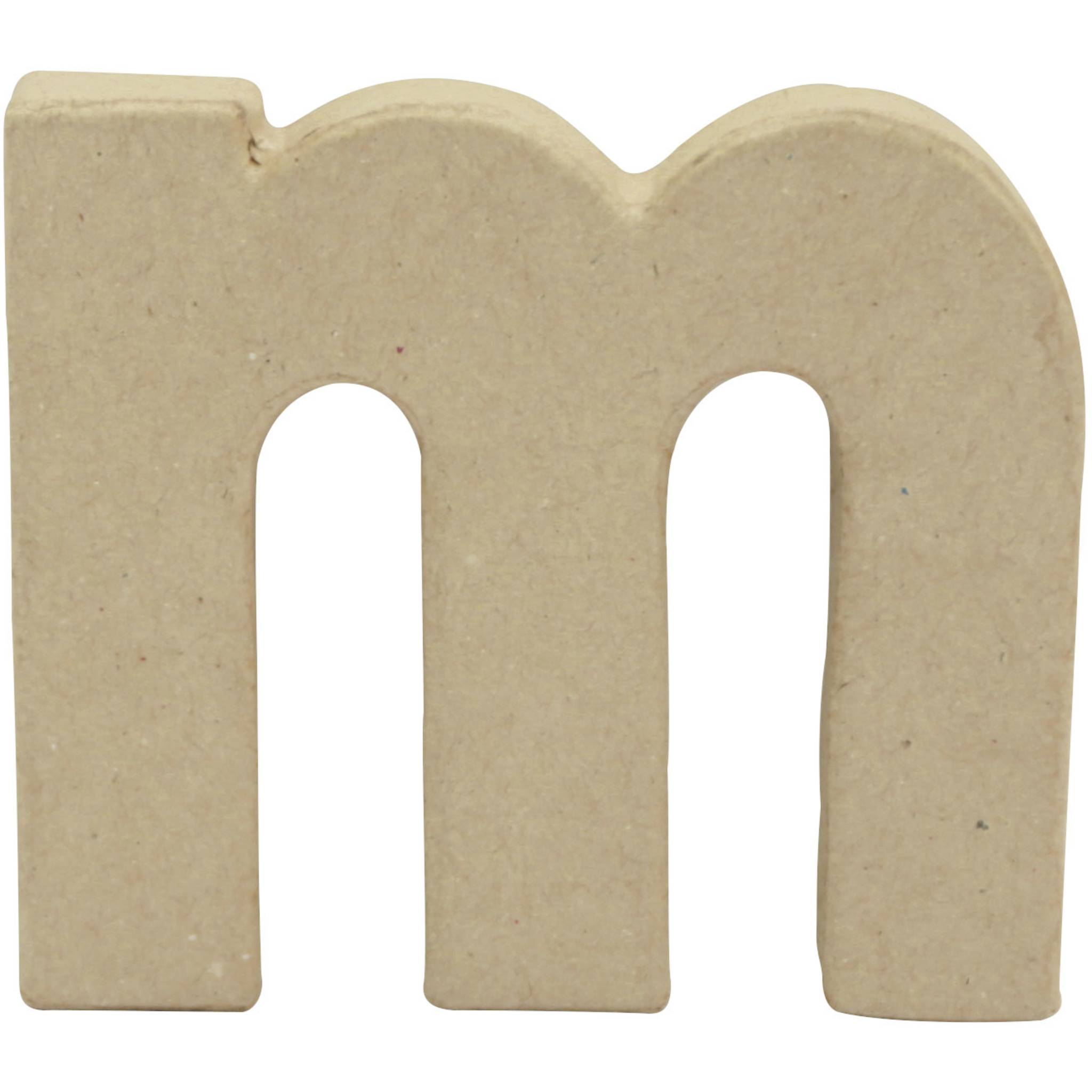 Décopatch 5x Pappmaché Kraft, Buchstabe m 1,5x9,5x8,5cm Kartonbraun AC825C