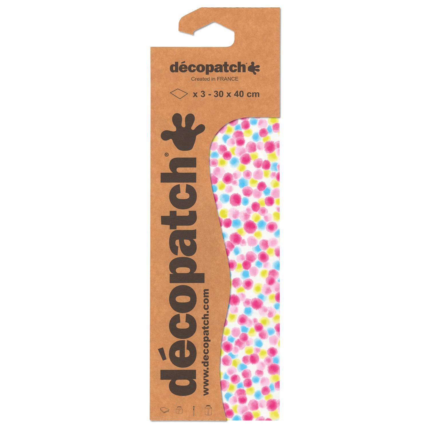 Décopatch 6x Blisterpackung 3 Bogen Papier 30x40cm gleichen Design Nr. 689 C689O