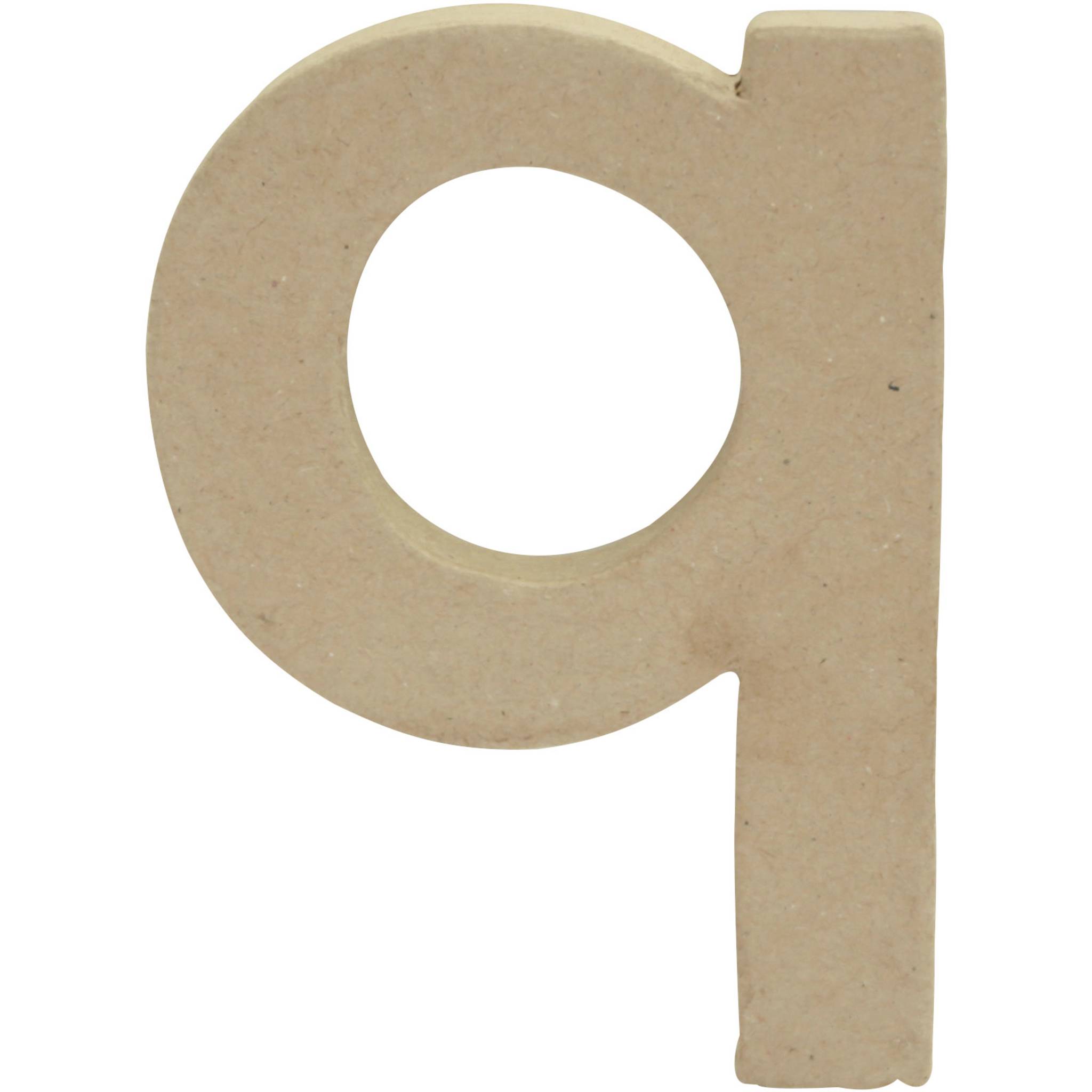 Décopatch 5x Pappmaché Kraft kleiner Buchstabe q 1,5x8,5x12cm Kartonbraun AC829C