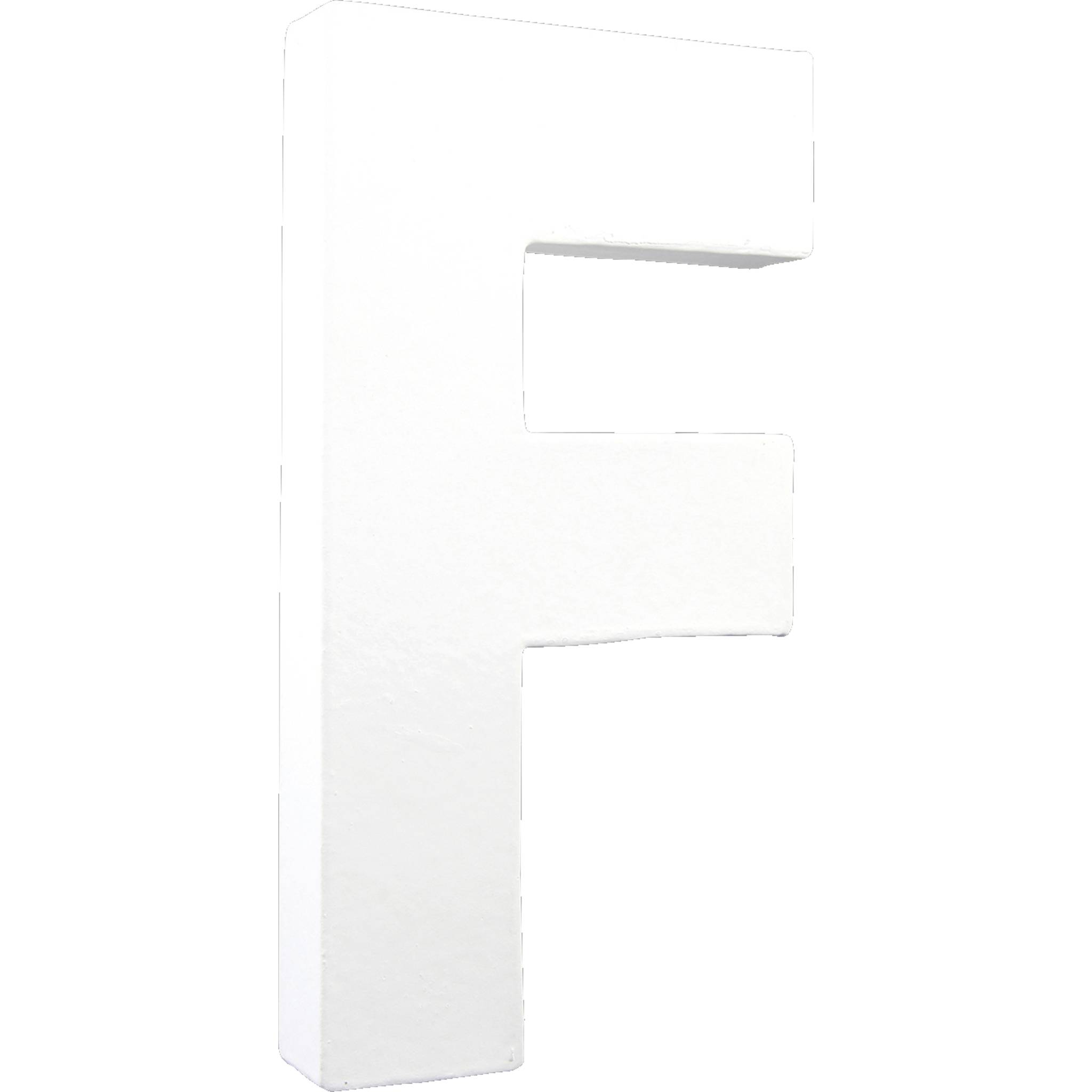 Décopatch 3x Weißes Pappmaché, Buchstabe F, 20,5cm - Weiß AC705C