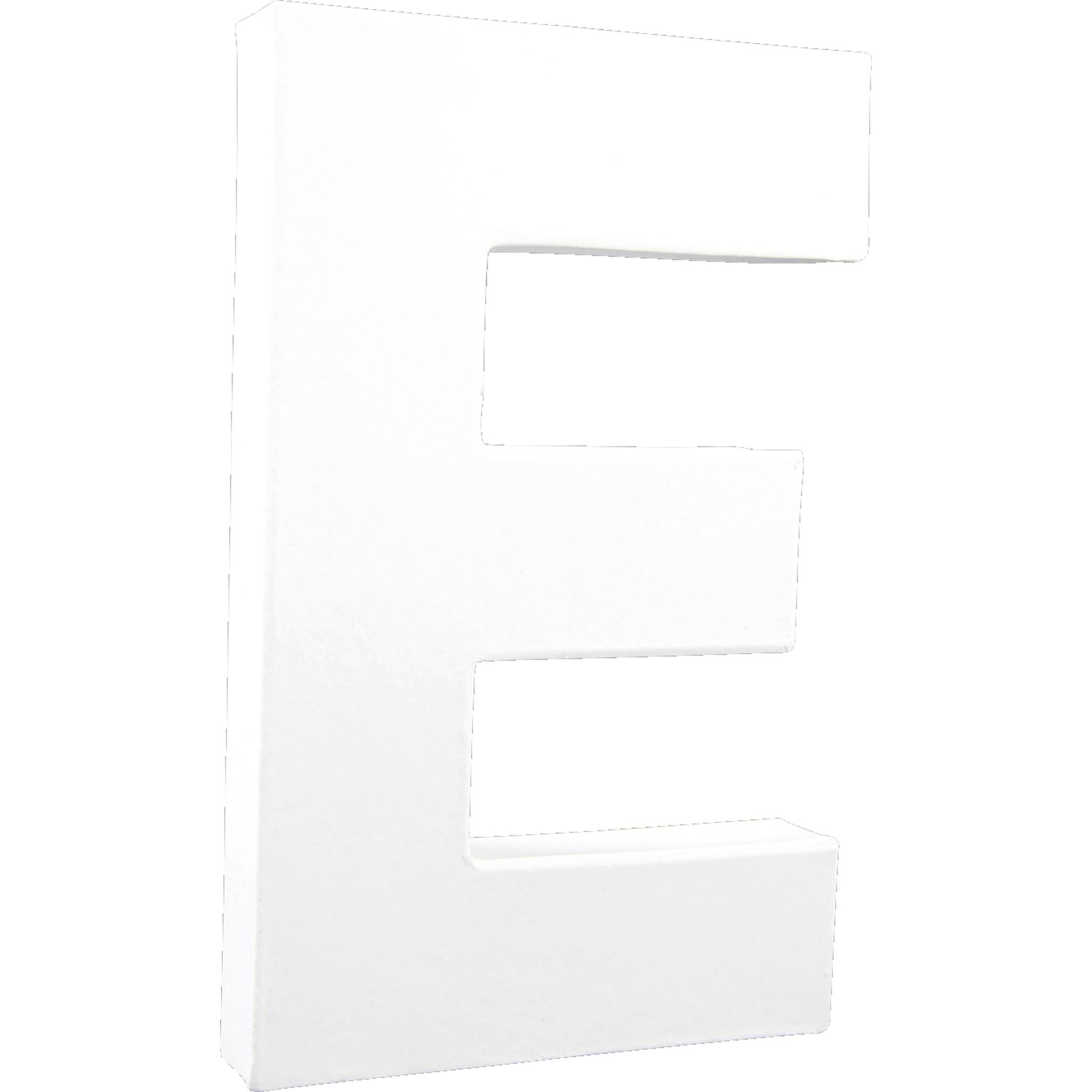 Décopatch 3x Weißes Pappmaché, Buchstabe E, 20,5cm - Weiß AC704C