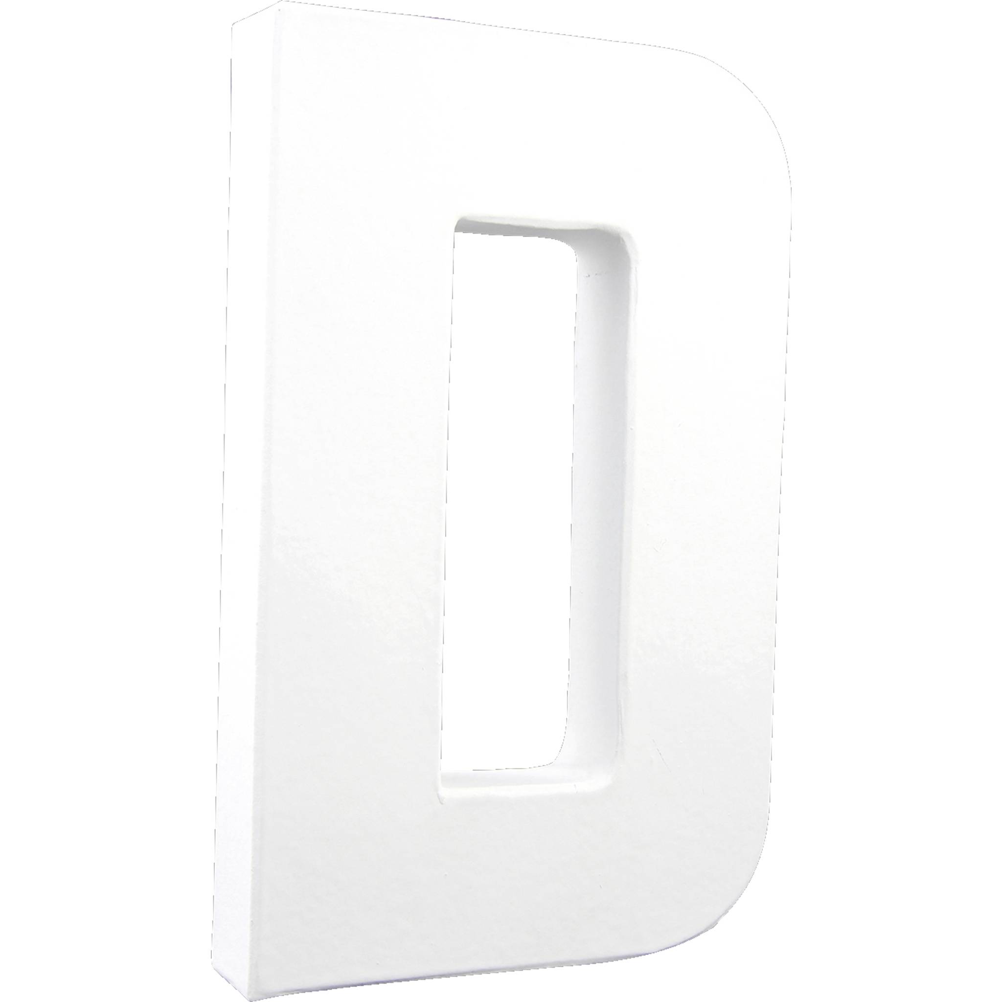 Décopatch 3x Weißes Pappmaché, Buchstabe D, 20,5cm - Weiß AC703C