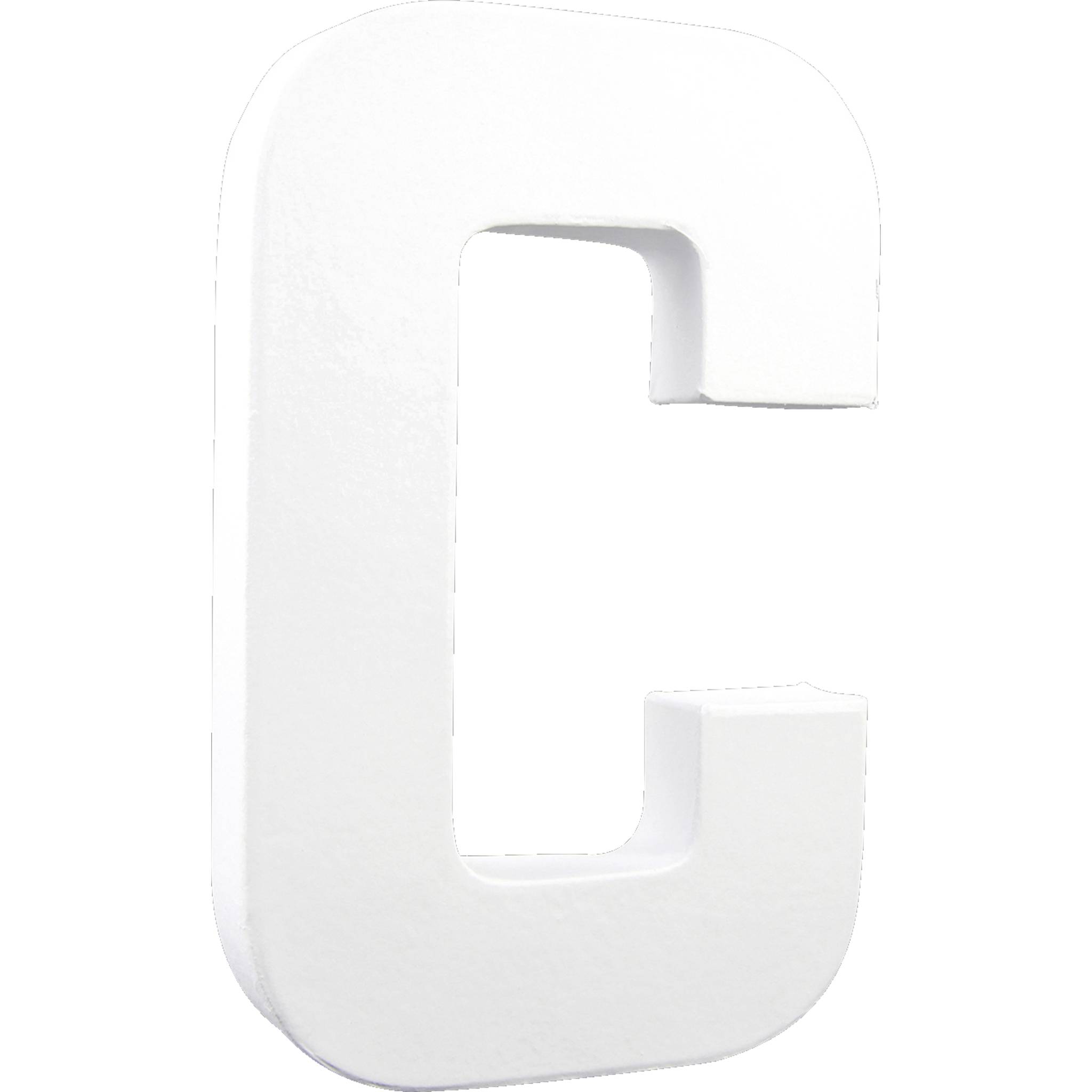 Décopatch 3x Weißes Pappmaché, Buchstabe C, 20,5cm - Weiß AC702C