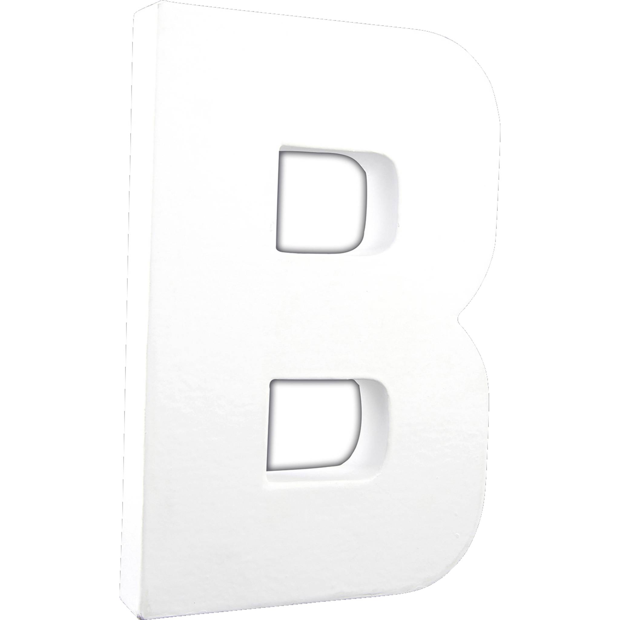 Décopatch 3x Weißes Pappmaché, Buchstabe B, 20,5cm - Weiß AC701C