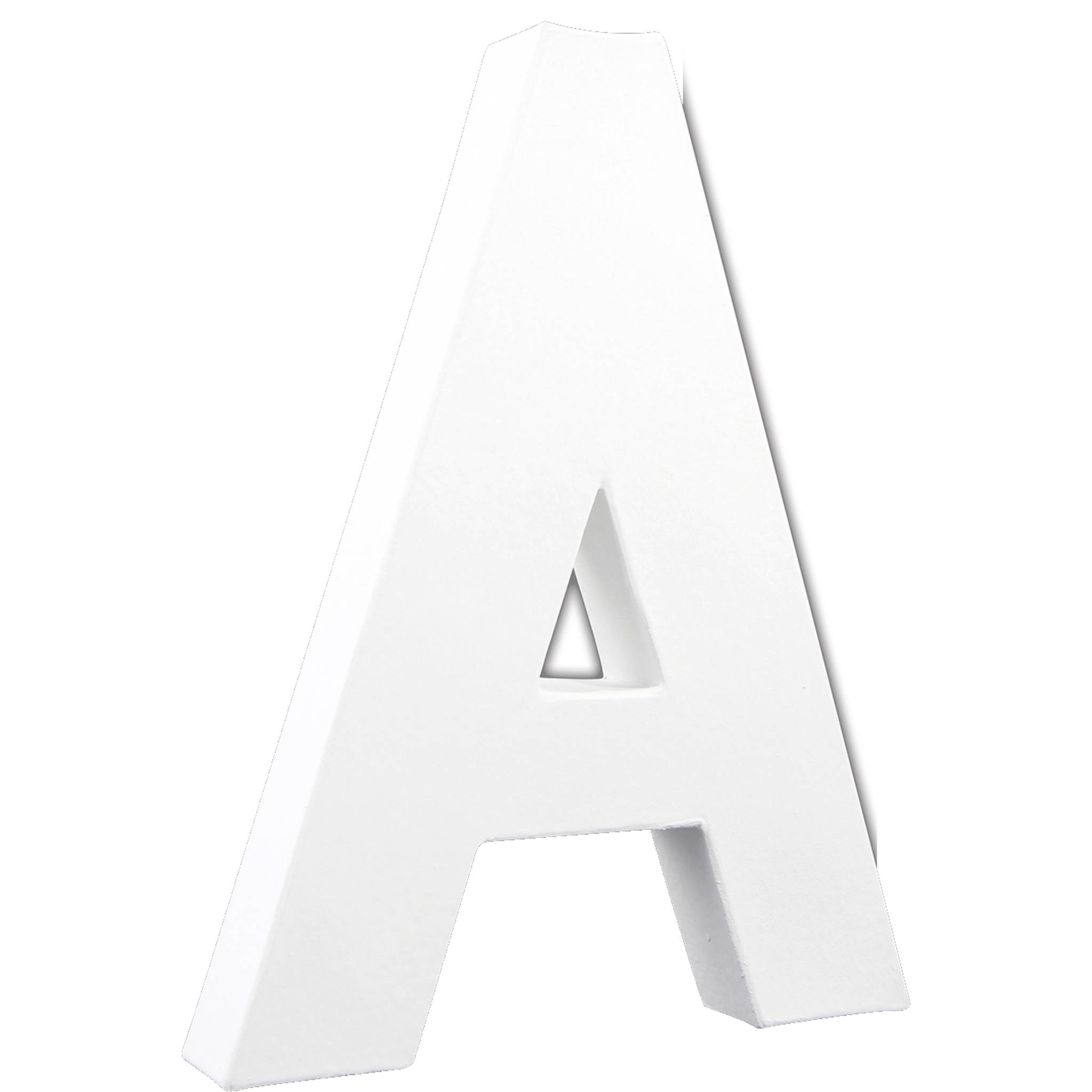 Décopatch 3x Weißes Pappmaché, Buchstabe A, 20,5cm - Weiß AC700C