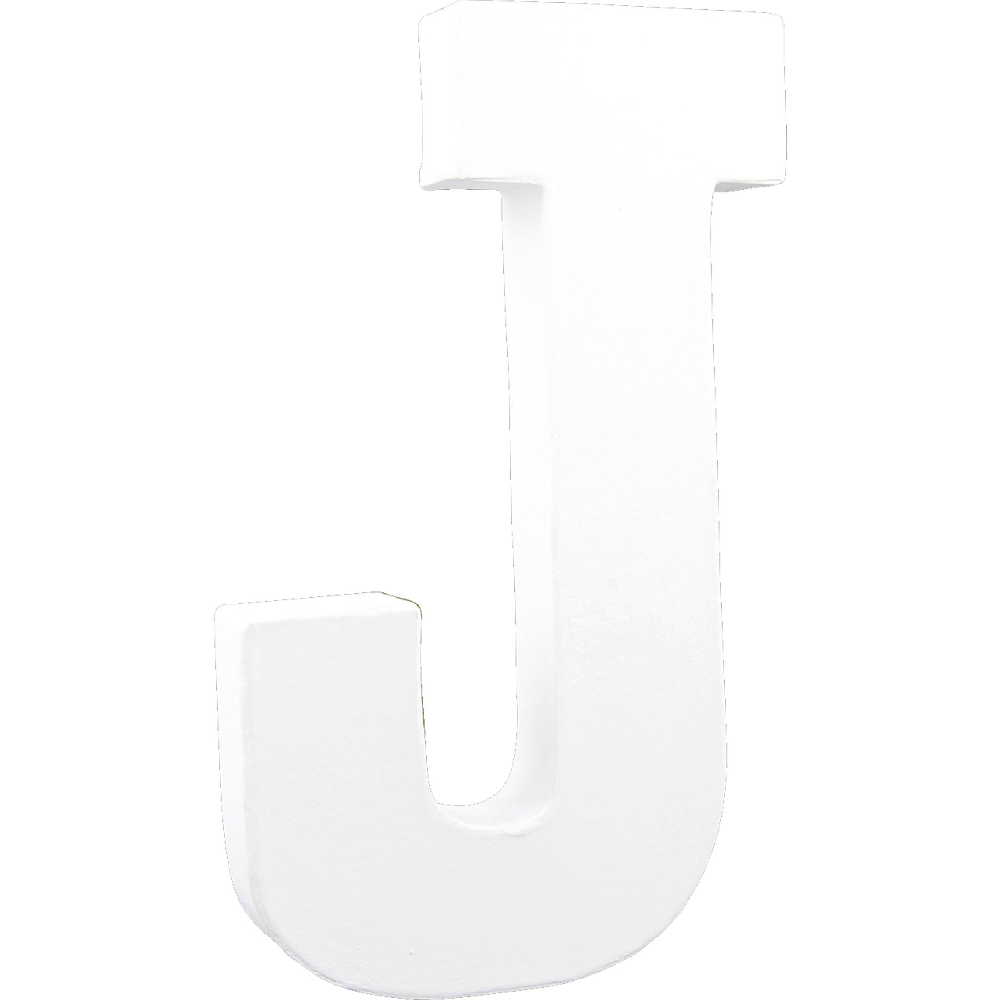Décopatch 3x Weißes Pappmaché, Buchstabe J, 20,5cm - Weiß AC709C