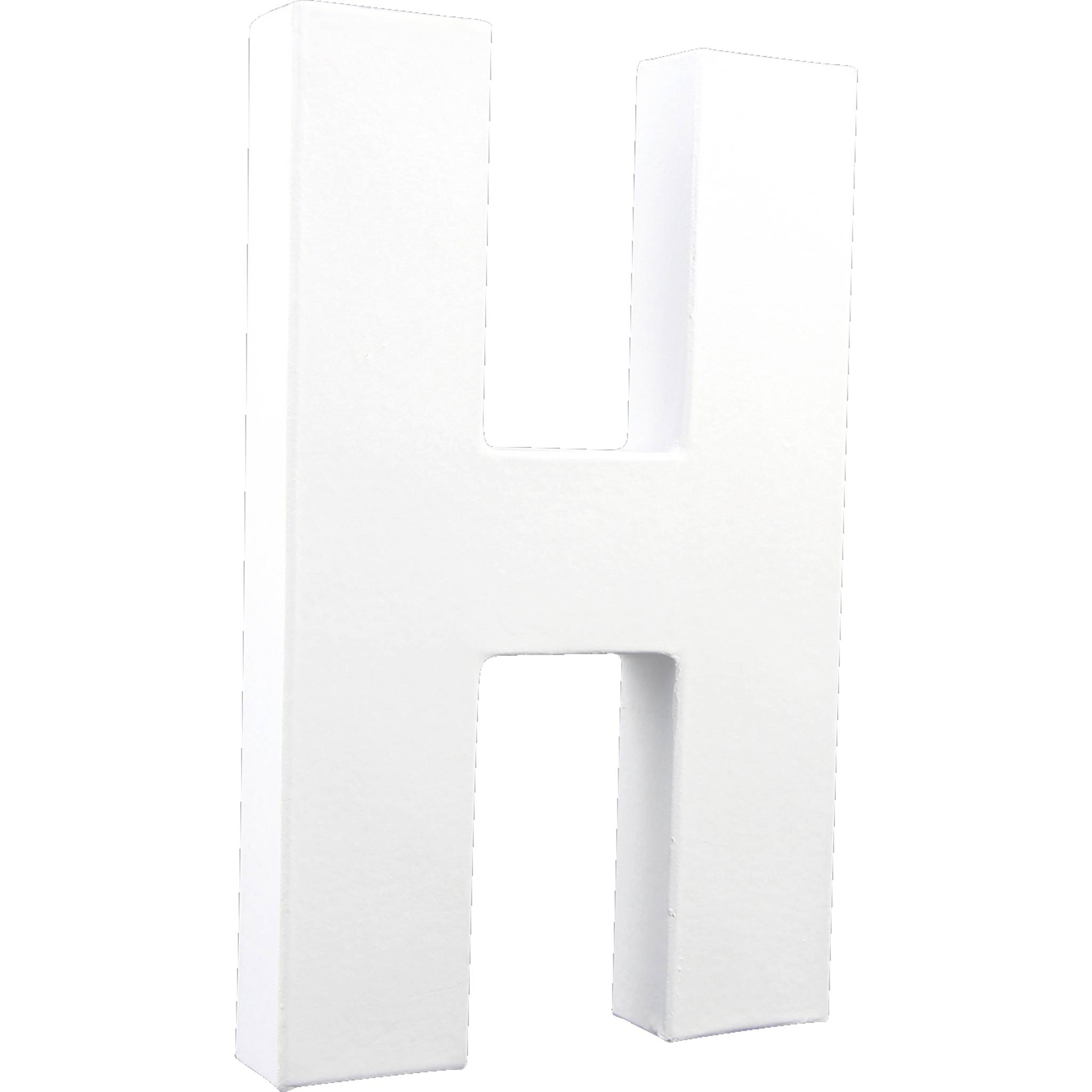 Décopatch 3x Weißes Pappmaché, Buchstabe H, 20,5cm - Weiß AC707C