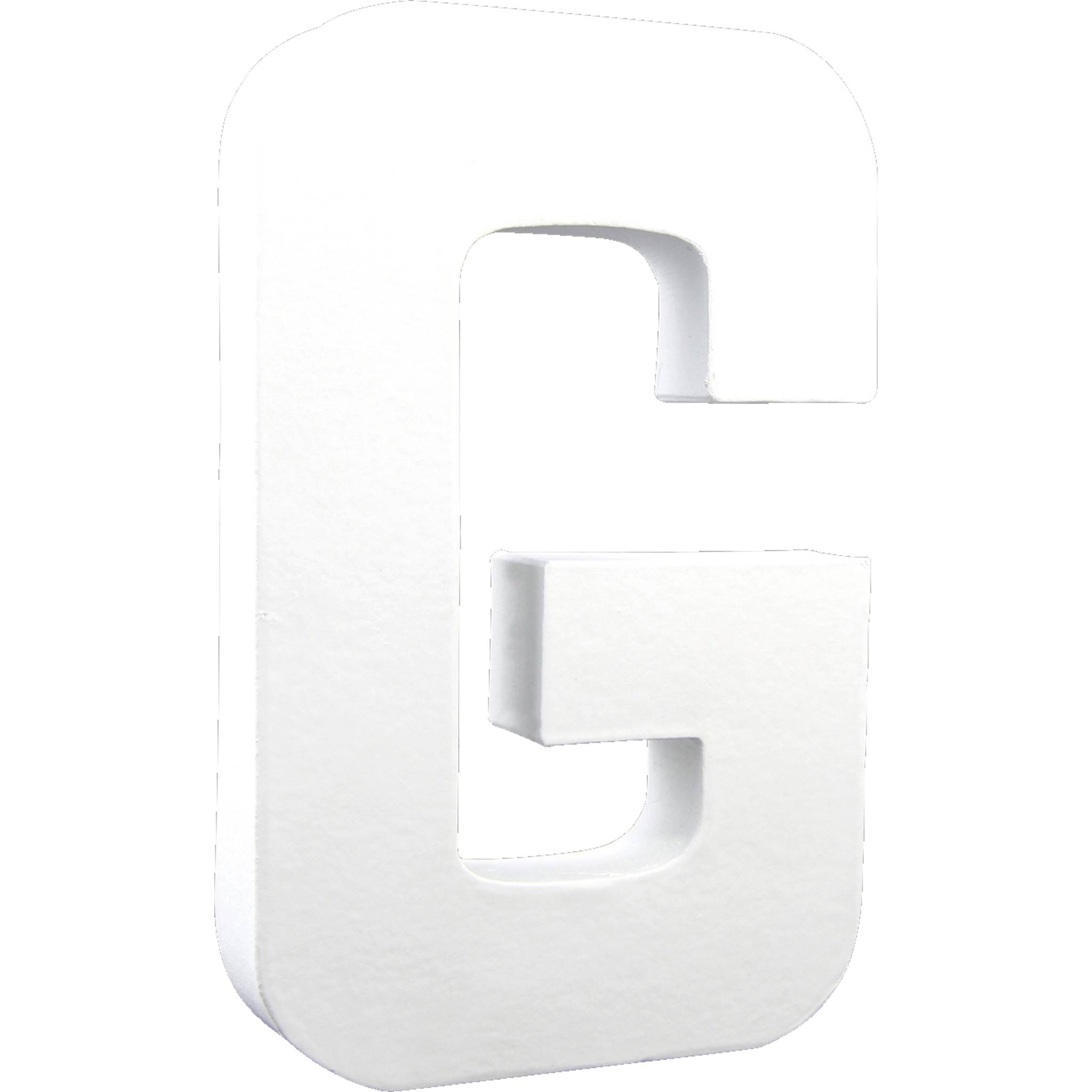 Décopatch 3x Weißes Pappmaché, Buchstabe G, 20,5cm - Weiß AC706C