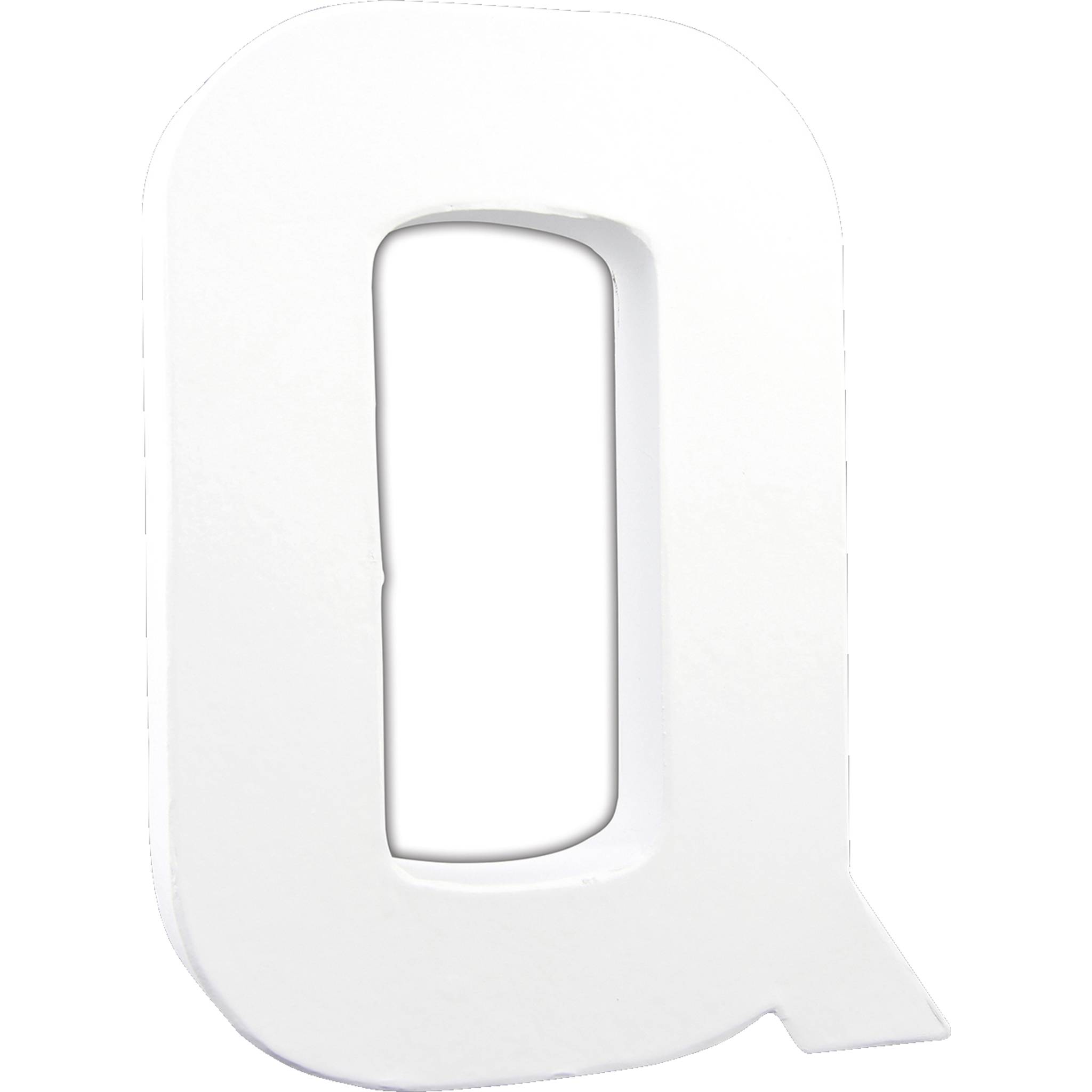 Décopatch 3x Weißes Pappmaché, Buchstabe Q, 20,5cm - Weiß AC716C
