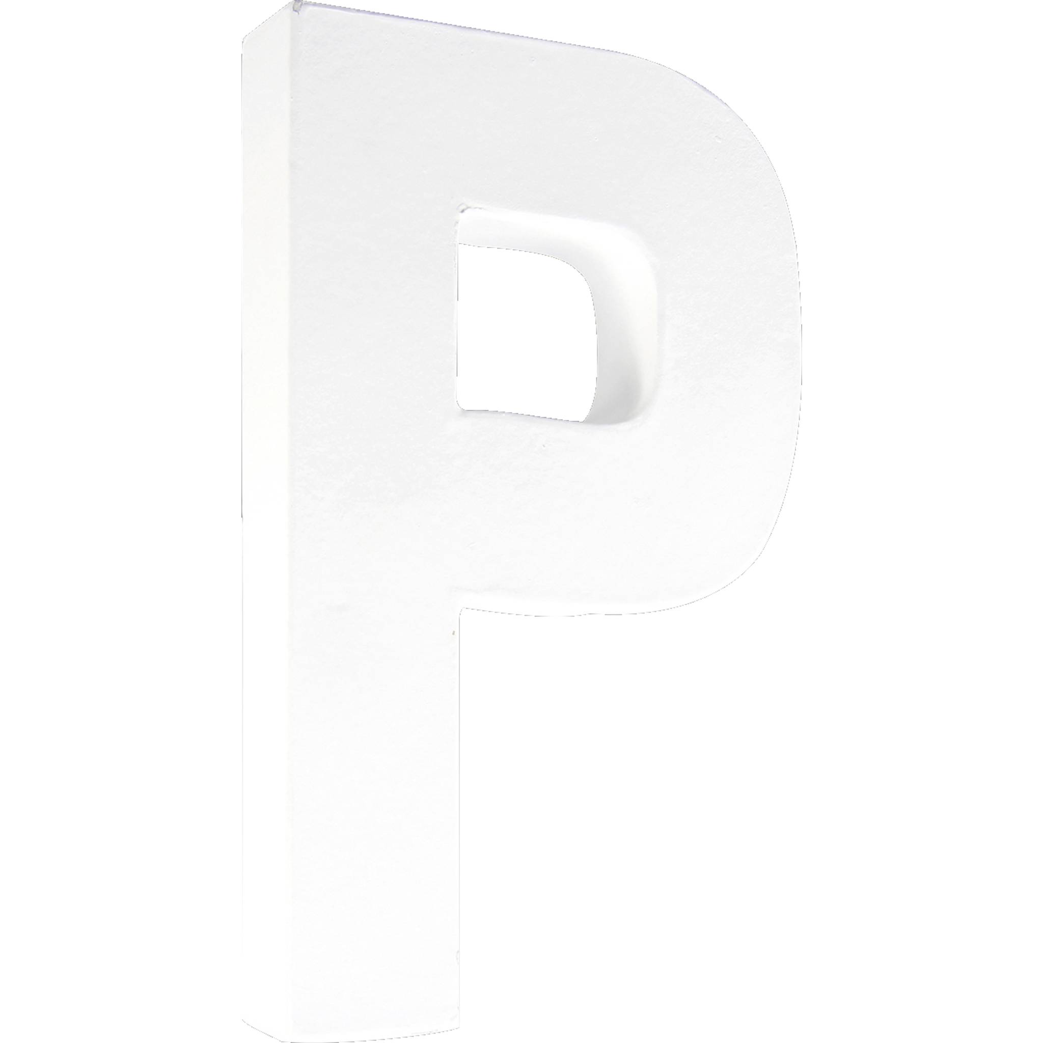 Décopatch 3x Weißes Pappmaché, Buchstabe P, 20,5cm - Weiß AC715C