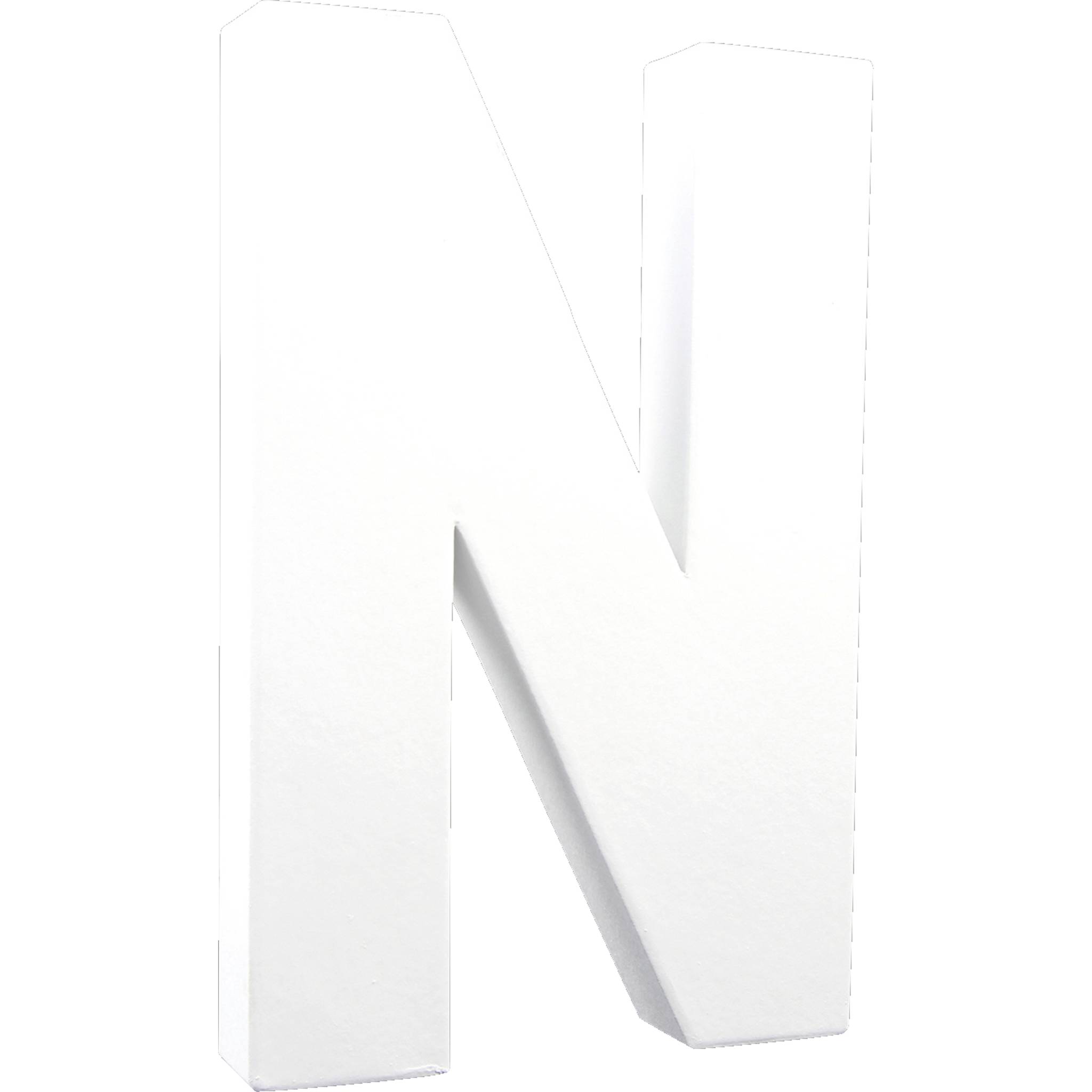 Décopatch 3x Weißes Pappmaché, Buchstabe N, 20,5cm - Weiß AC713C