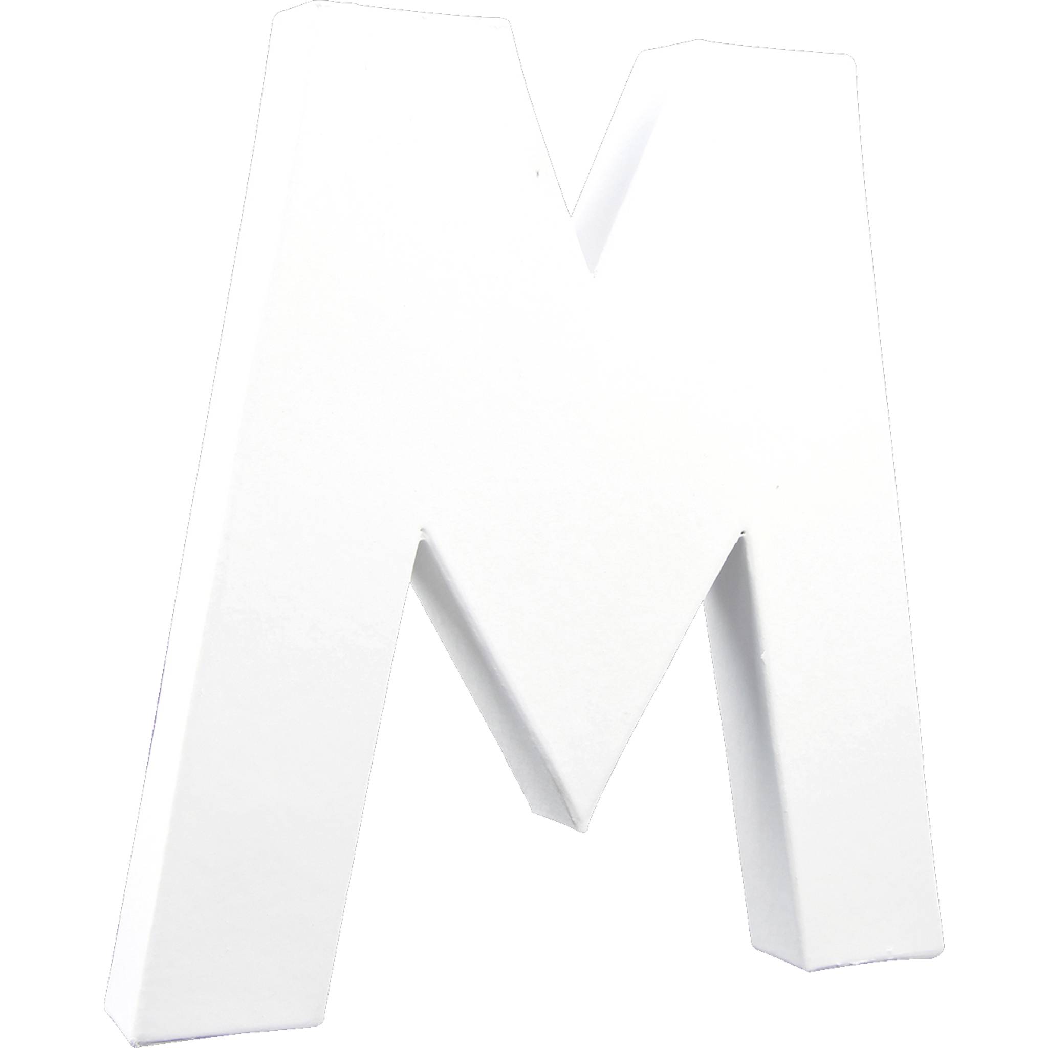 Décopatch 3x Weißes Pappmaché, Buchstabe M, 20,5cm - Weiß AC712C
