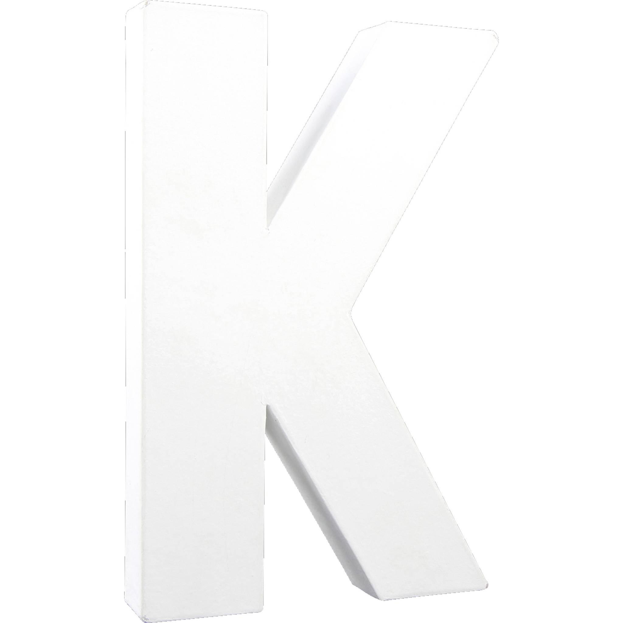 Décopatch 3x Weißes Pappmaché, Buchstabe K, 20,5cm - Weiß AC710C