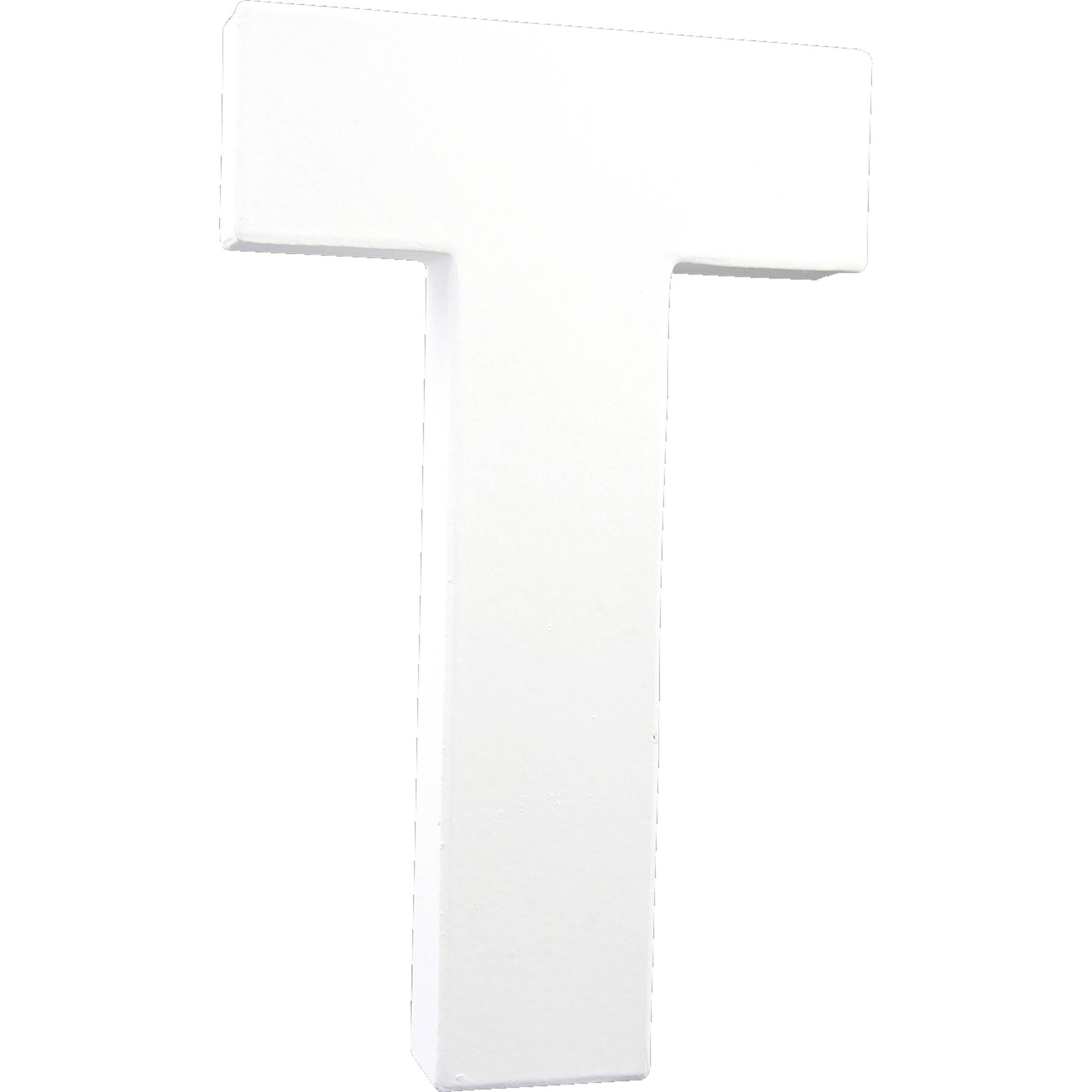 Décopatch 3x Weißes Pappmaché, Buchstabe T, 20,5cm - Weiß AC719C