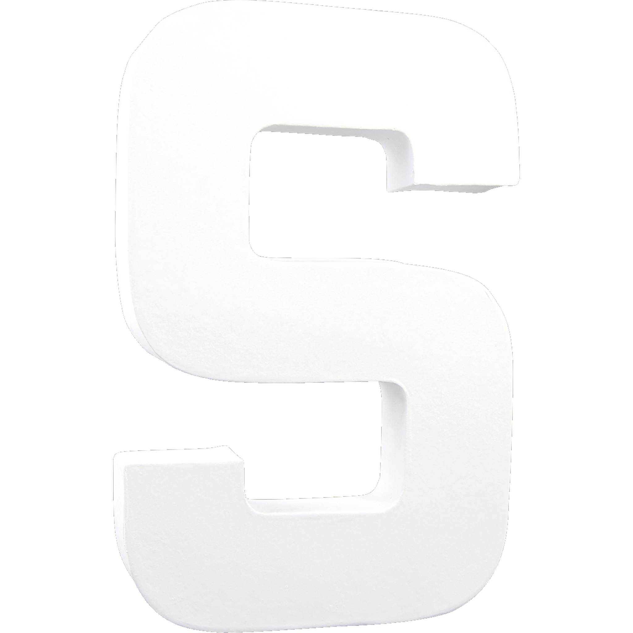 Décopatch 3x Weißes Pappmaché, Buchstabe S, 20,5cm - Weiß AC718C