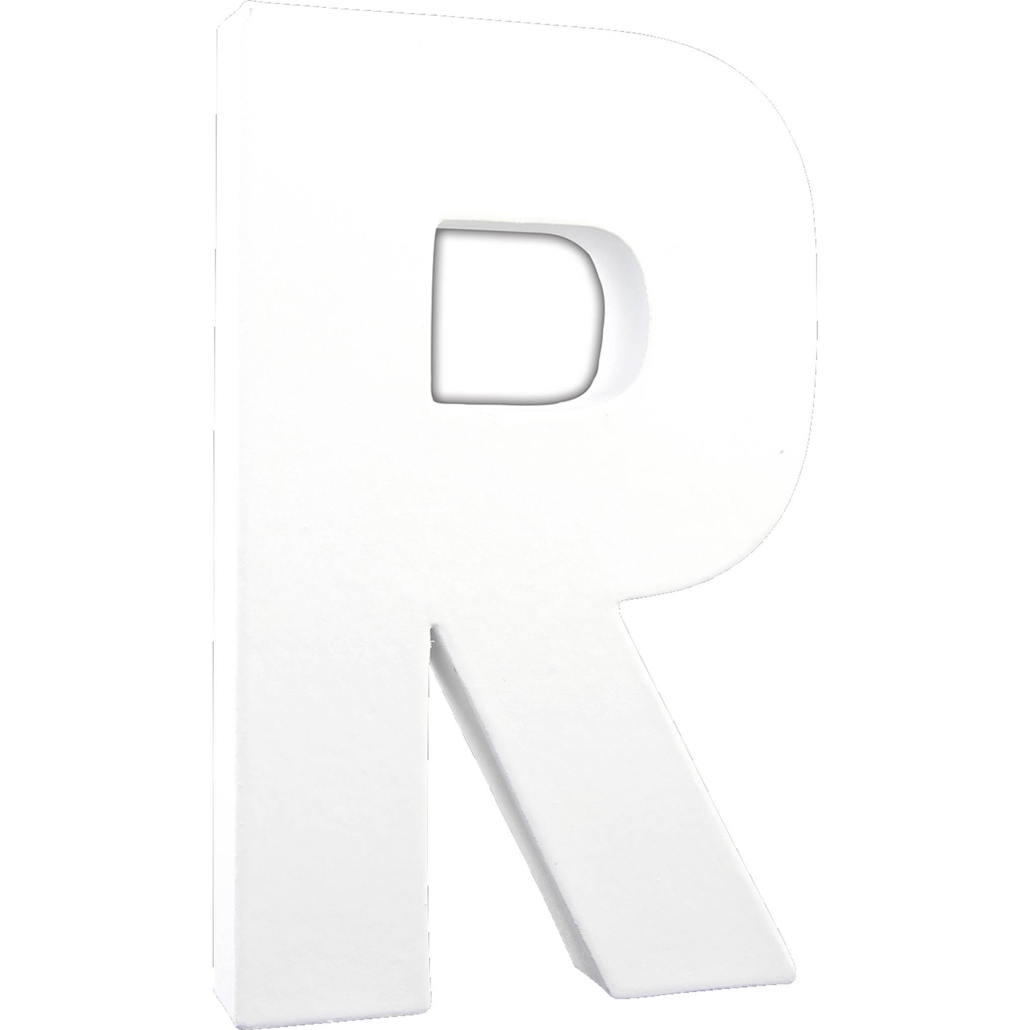 Décopatch 3x Weißes Pappmaché, Buchstabe R, 20,5cm - Weiß AC717C