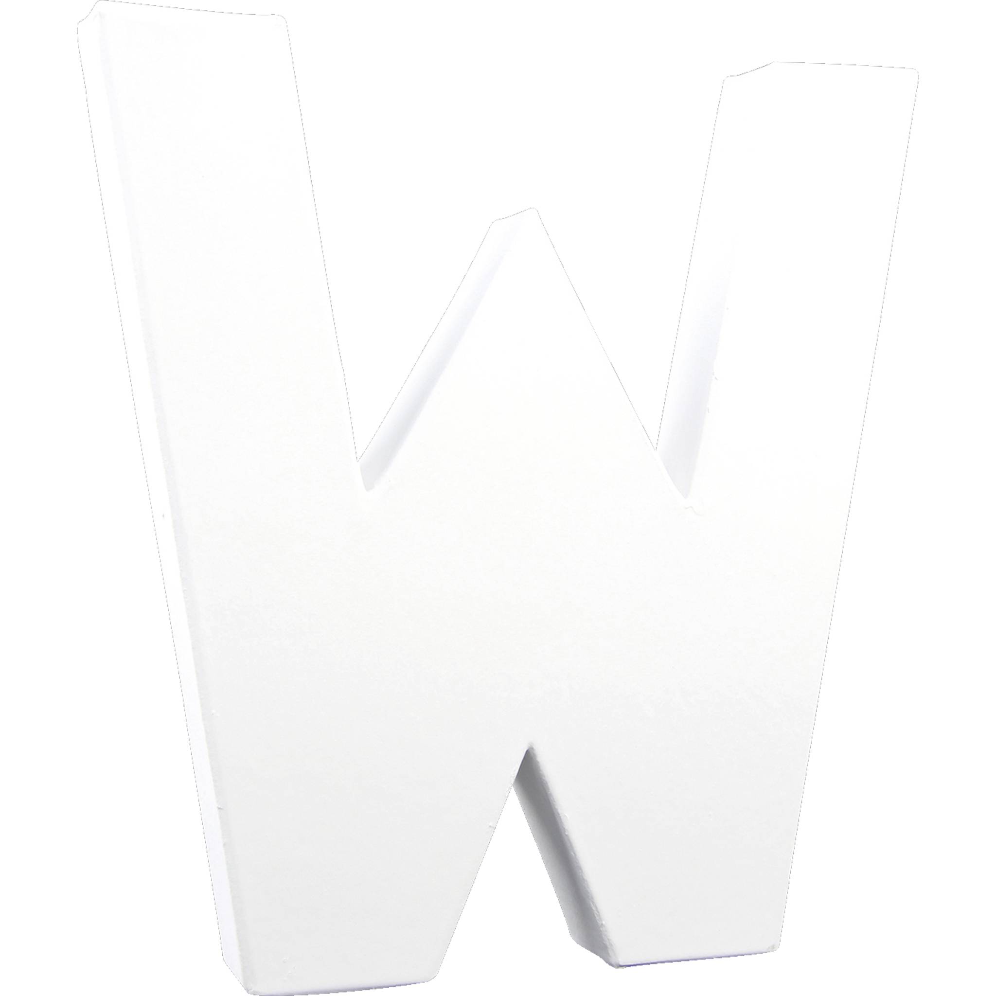 Décopatch 3x Weißes Pappmaché, Buchstabe W, 20,5cm - Weiß AC722C