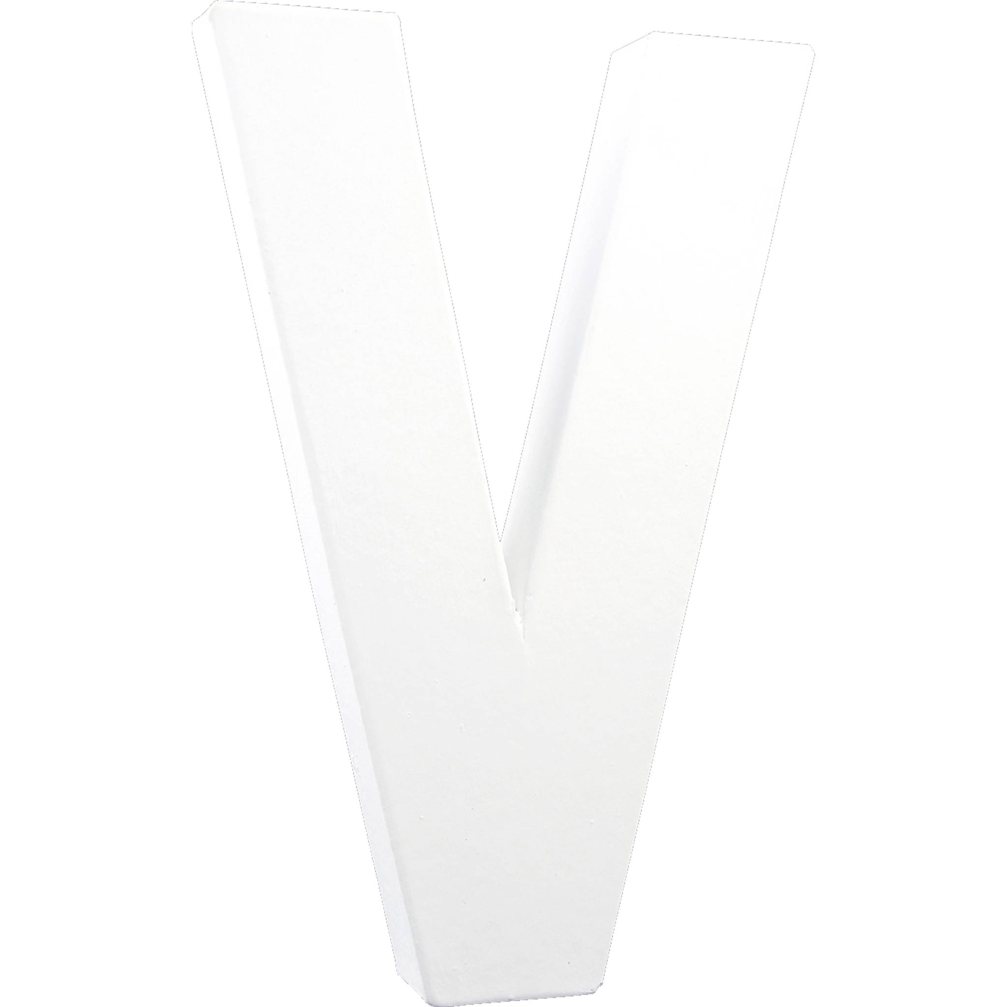 Décopatch 3x Weißes Pappmaché, Buchstabe V, 20,5cm - Weiß AC721C