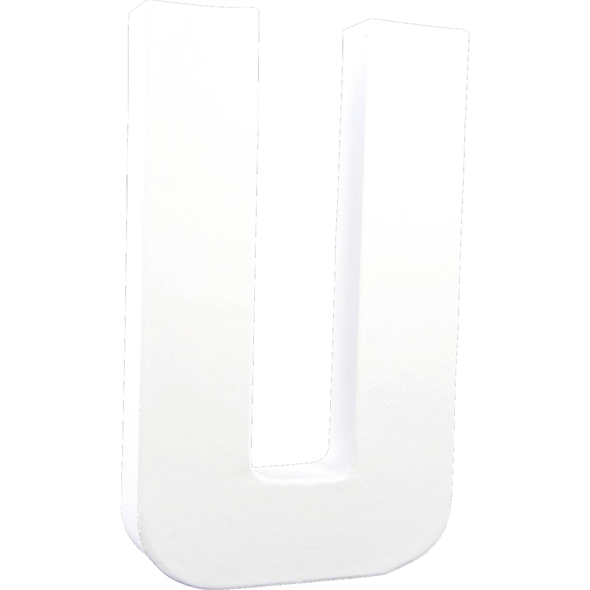 Décopatch 3x Weißes Pappmaché, Buchstabe U, 20,5cm - Weiß AC720C