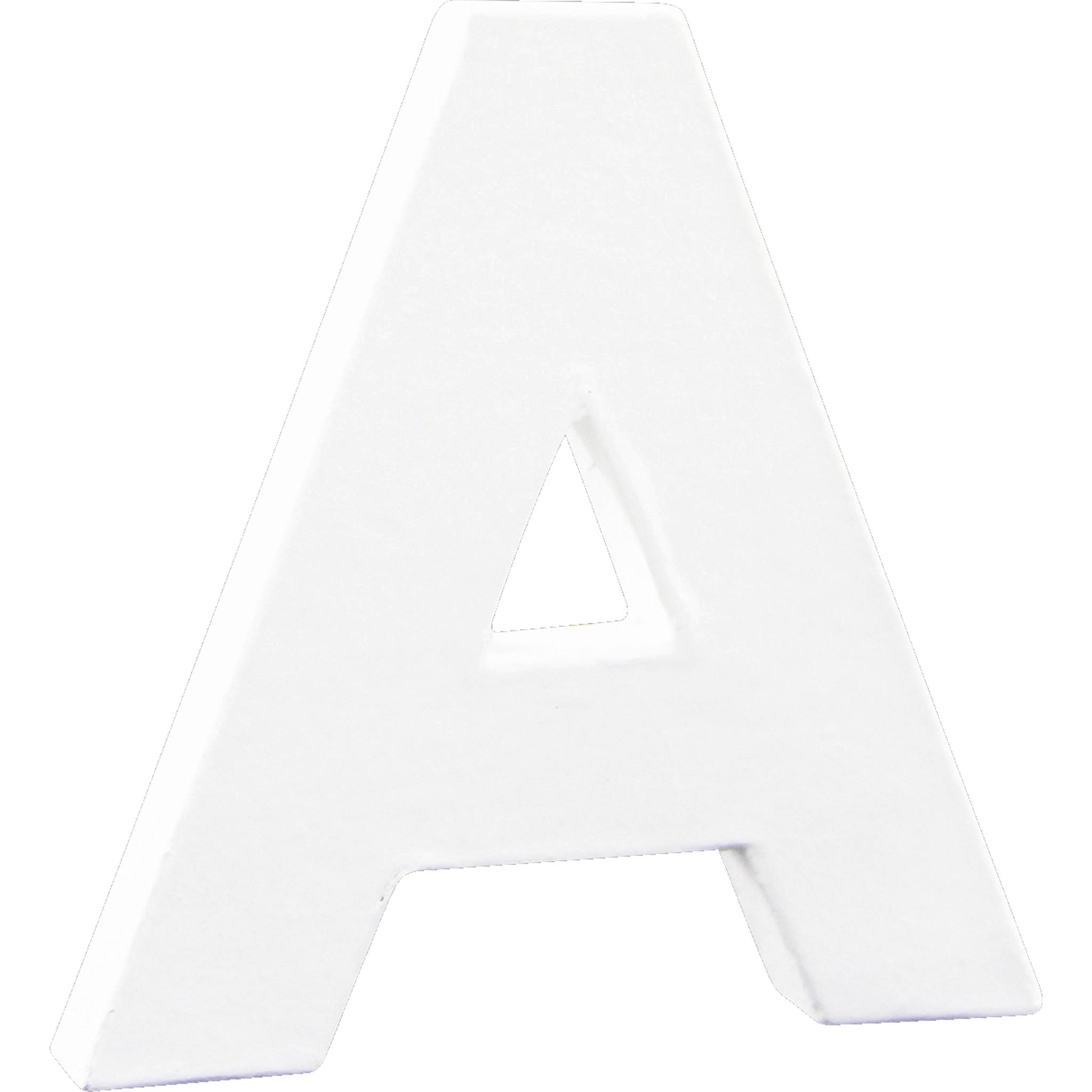 Décopatch 5x Weißes Pappmaché, Buchstabe A, 12cm - Weiß AC730C