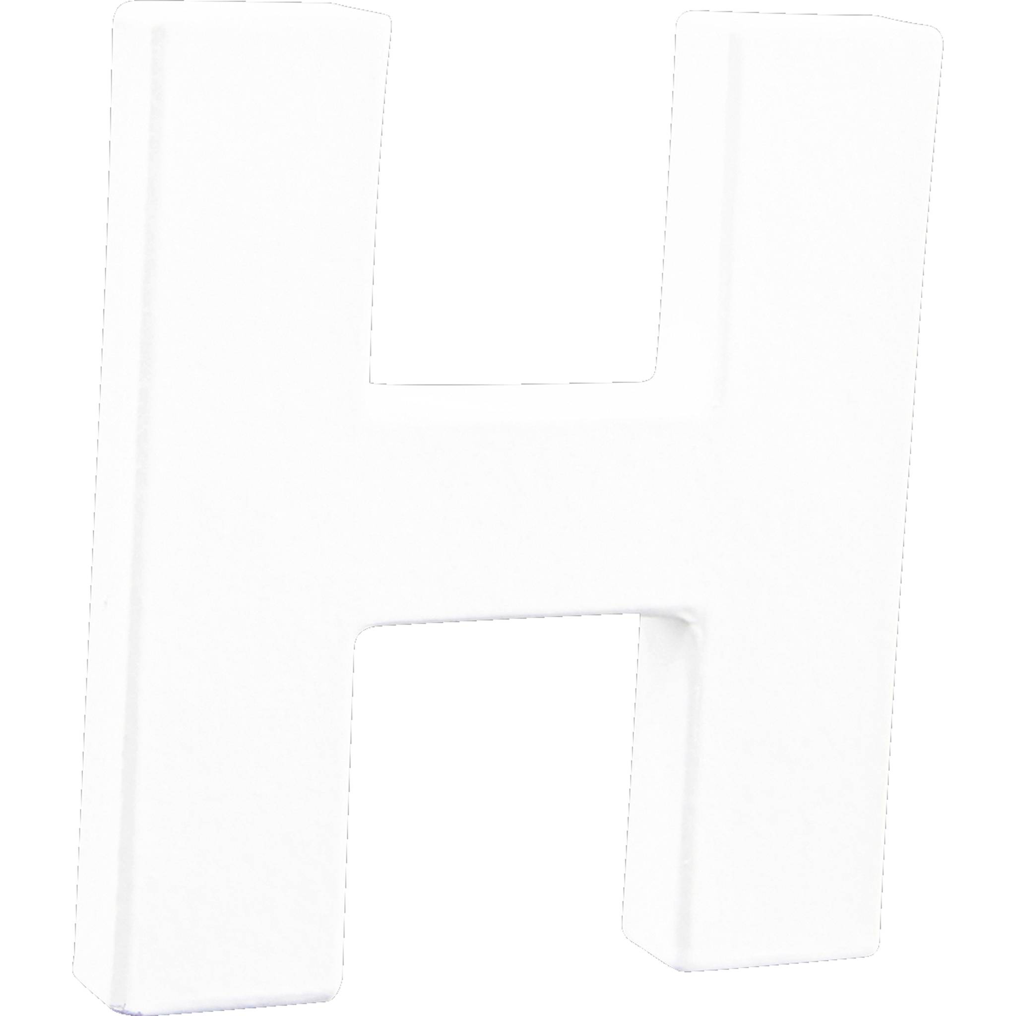 Décopatch 5x Weißes Pappmaché, Buchstabe H, 12cm - Weiß AC737C