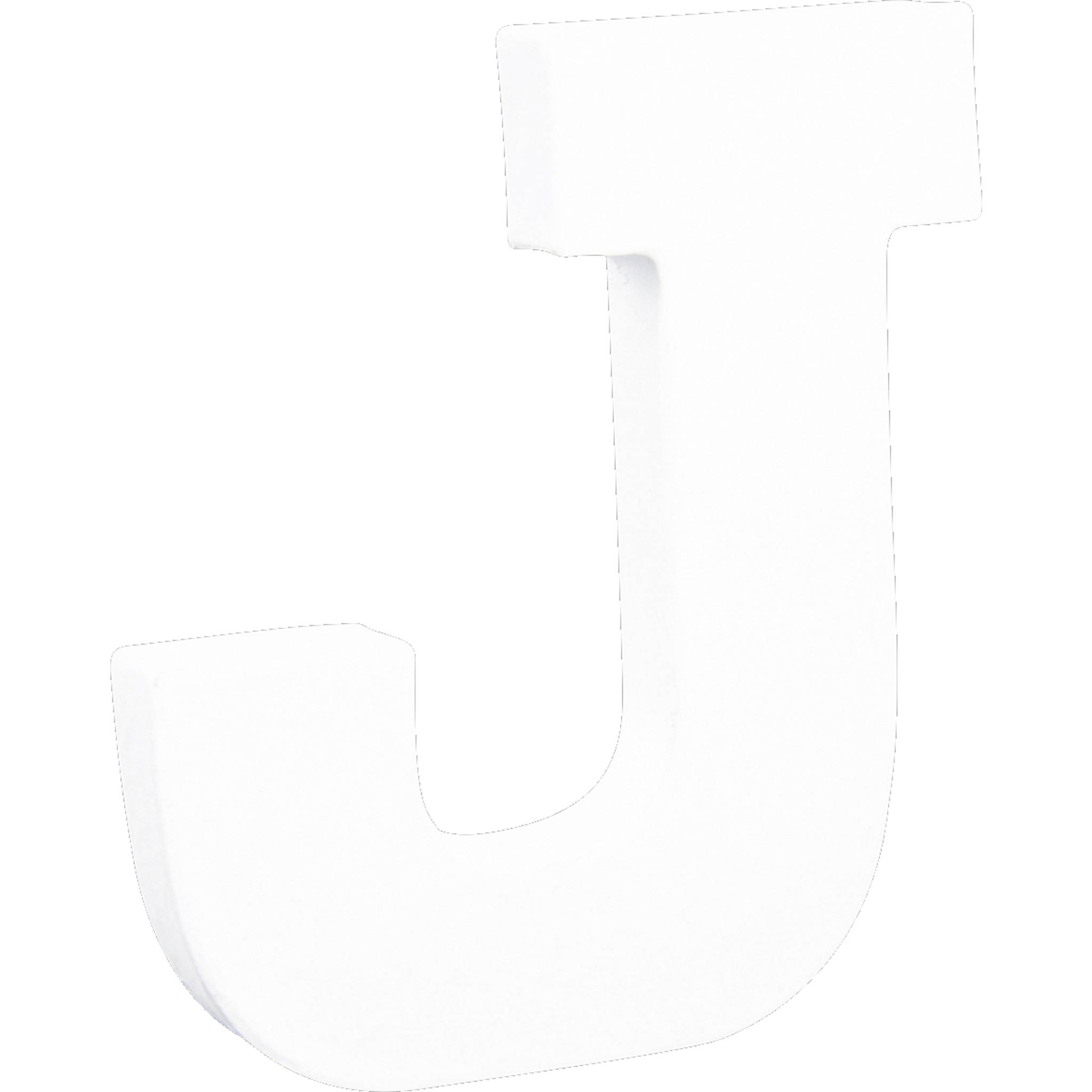 Décopatch 5x Weißes Pappmaché, Buchstabe J, 12cm - Weiß AC739C