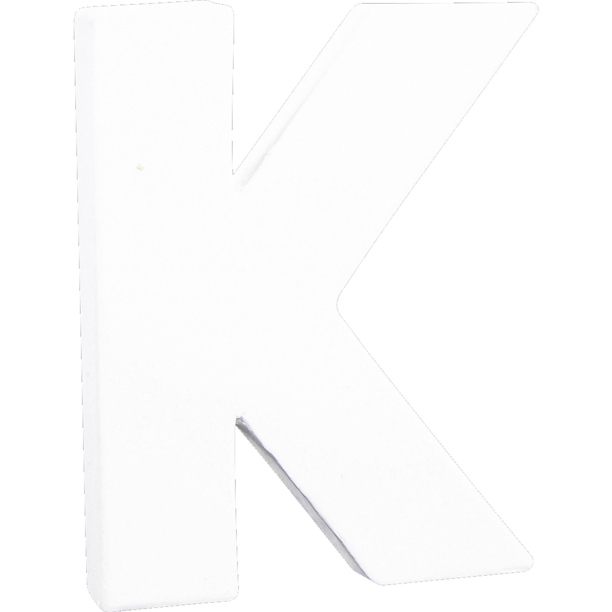 Décopatch 5x Weißes Pappmaché, Buchstabe K, 12cm - Weiß AC740C