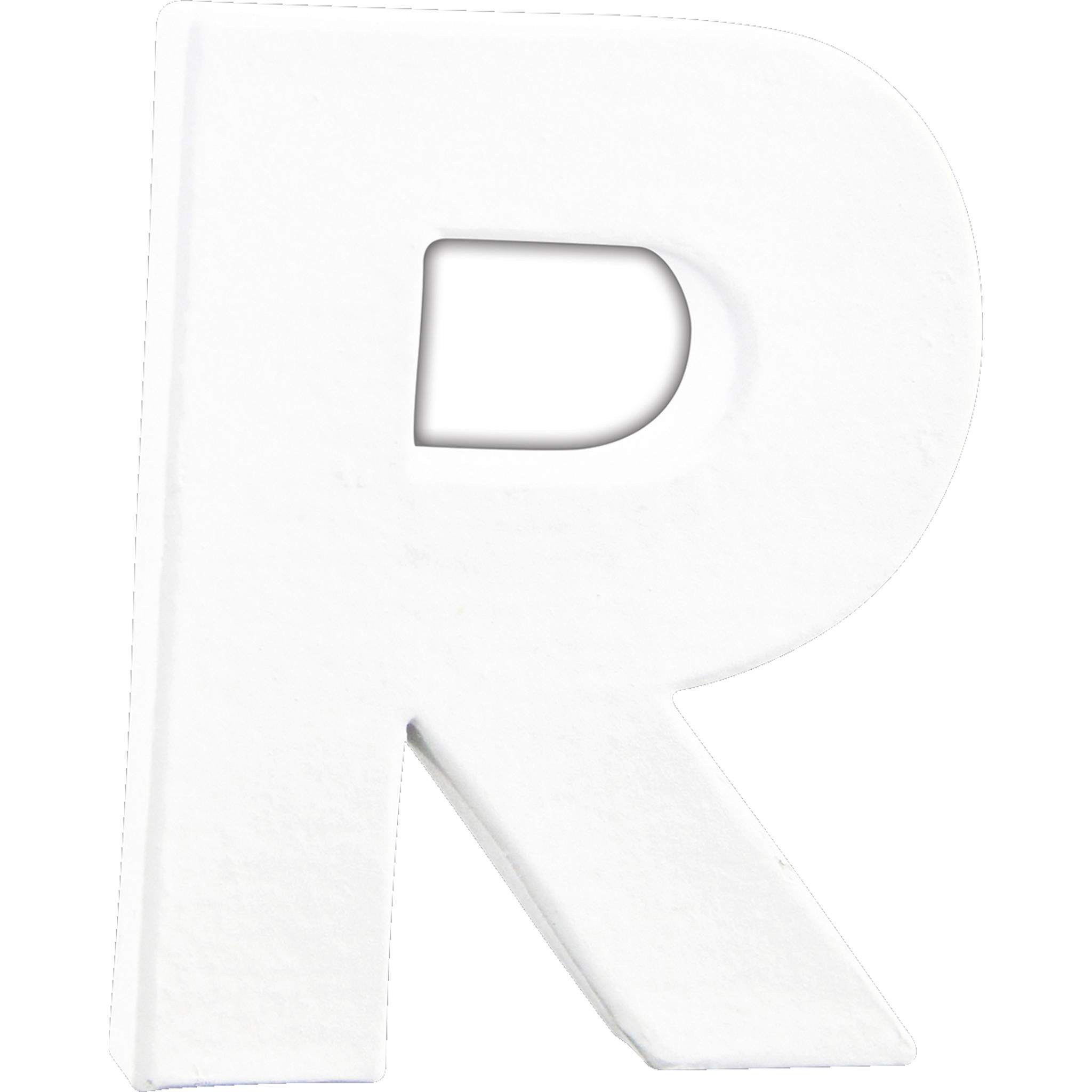 Décopatch 5x Weißes Pappmaché, Buchstabe R, 12cm - Weiß AC747C