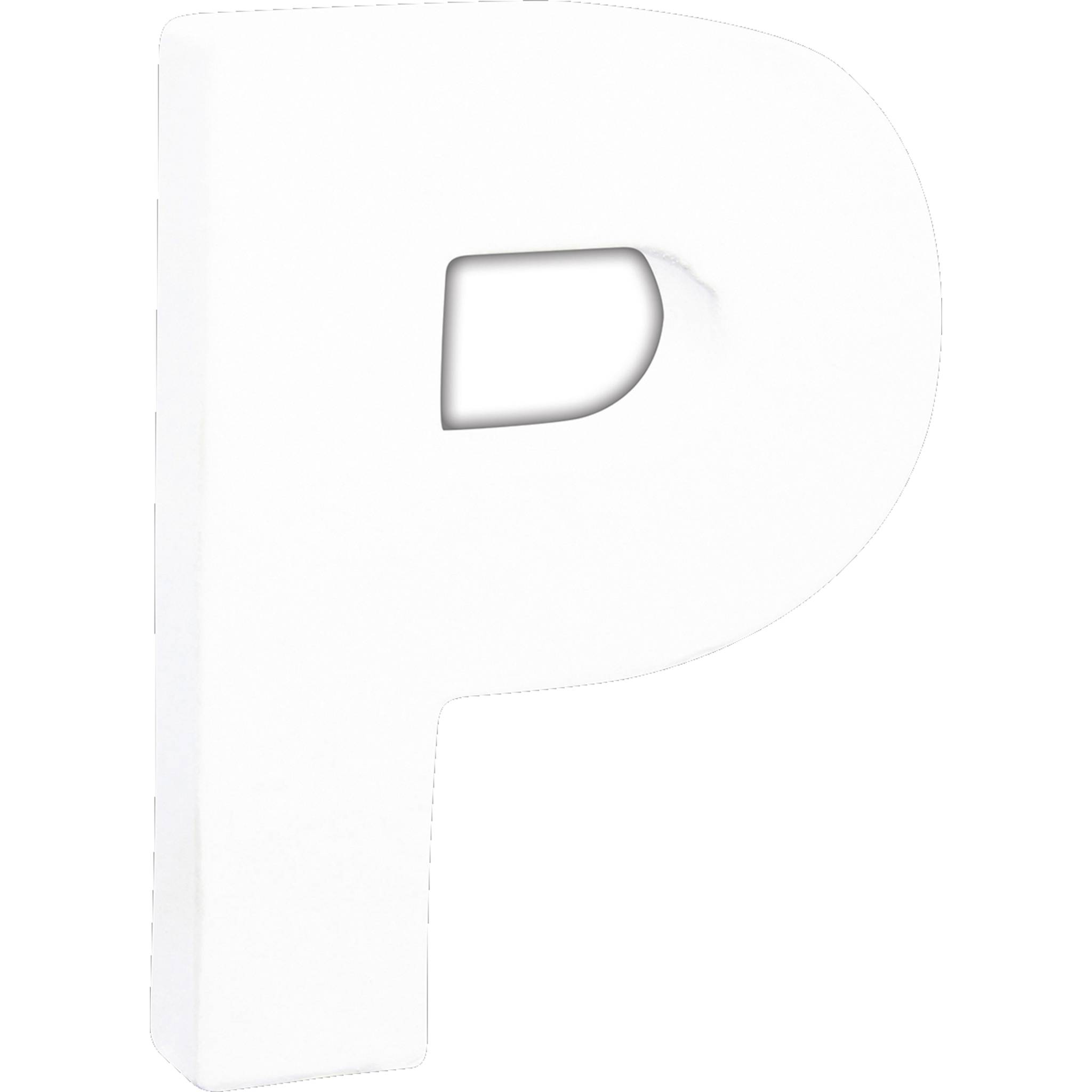 Décopatch 5x Weißes Pappmaché, Buchstabe P, 12cm - Weiß AC745C
