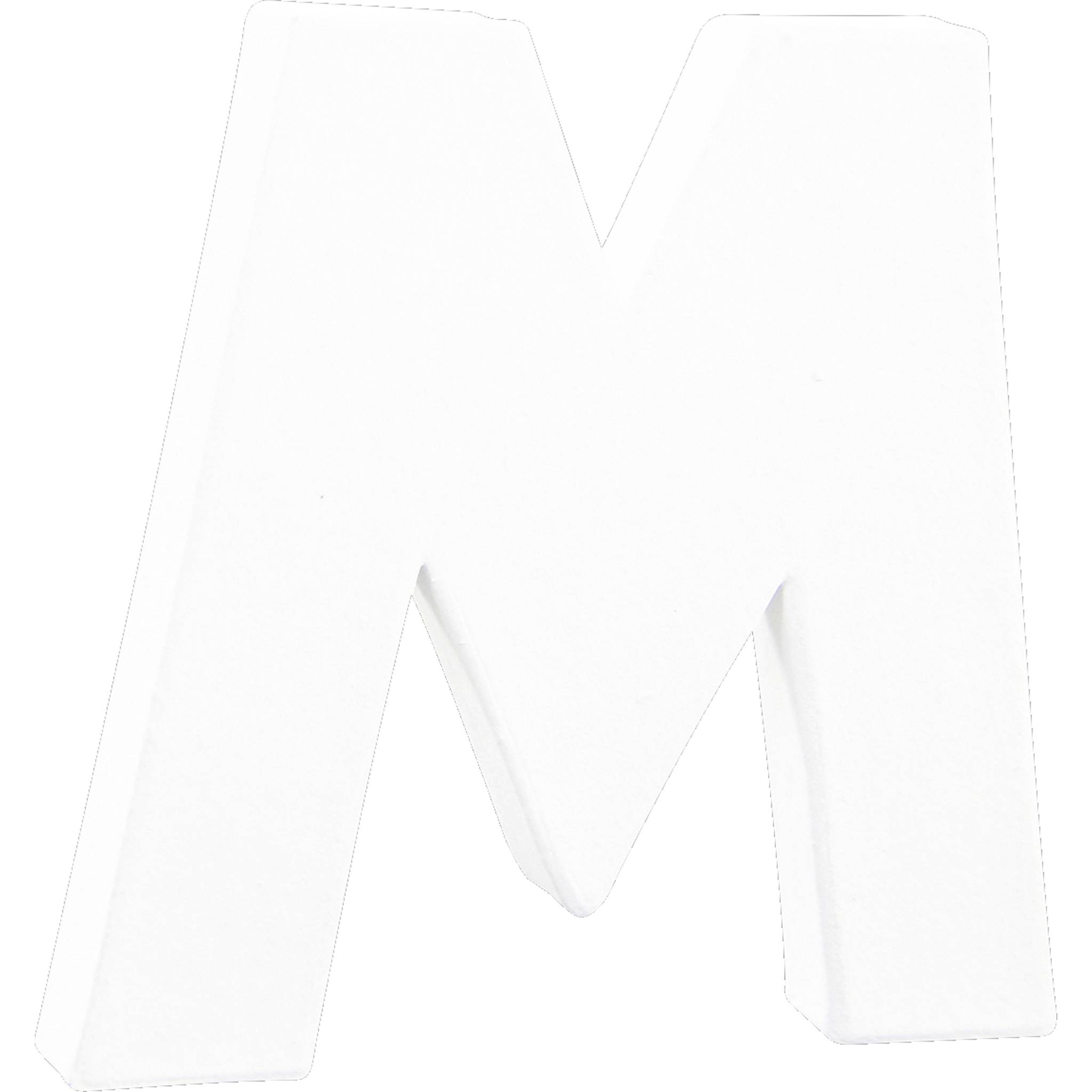 Décopatch 5x Weißes Pappmaché, Buchstabe M, 12cm - Weiß AC742C