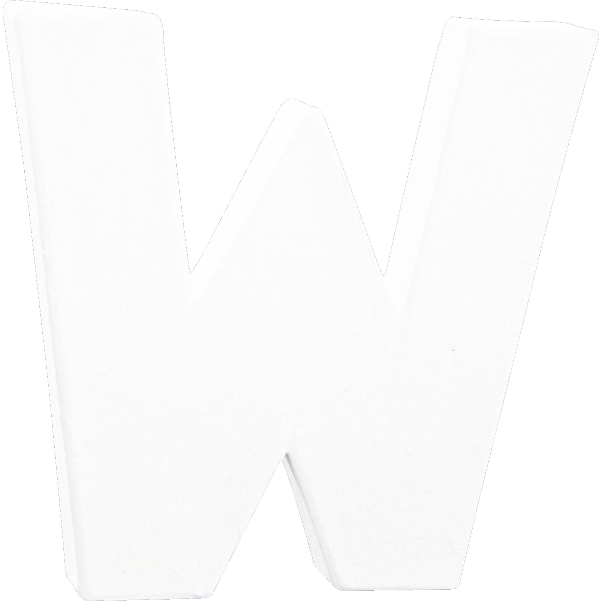 Décopatch 5x Weißes Pappmaché, Buchstabe W, 12cm - Weiß AC752C