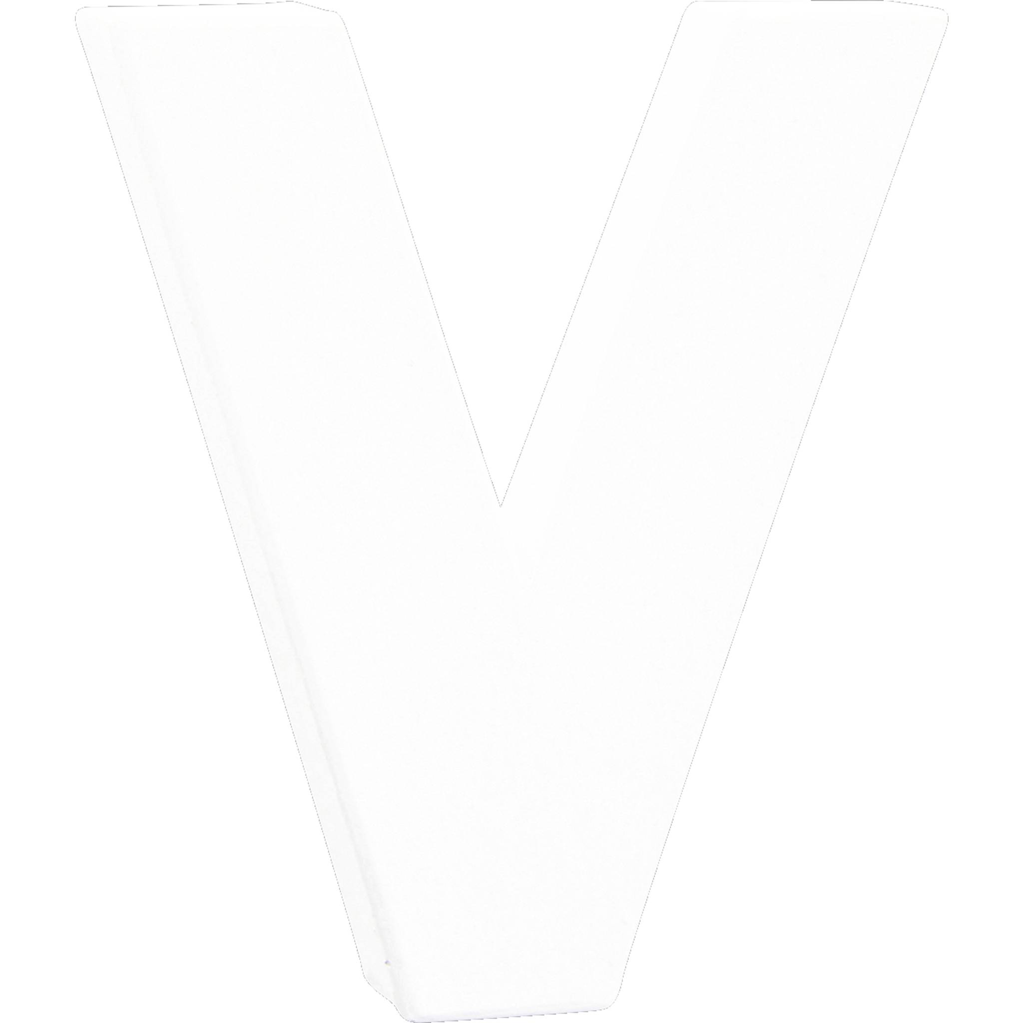 Décopatch 5x Weißes Pappmaché, Buchstabe V, 12cm - Weiß AC751C