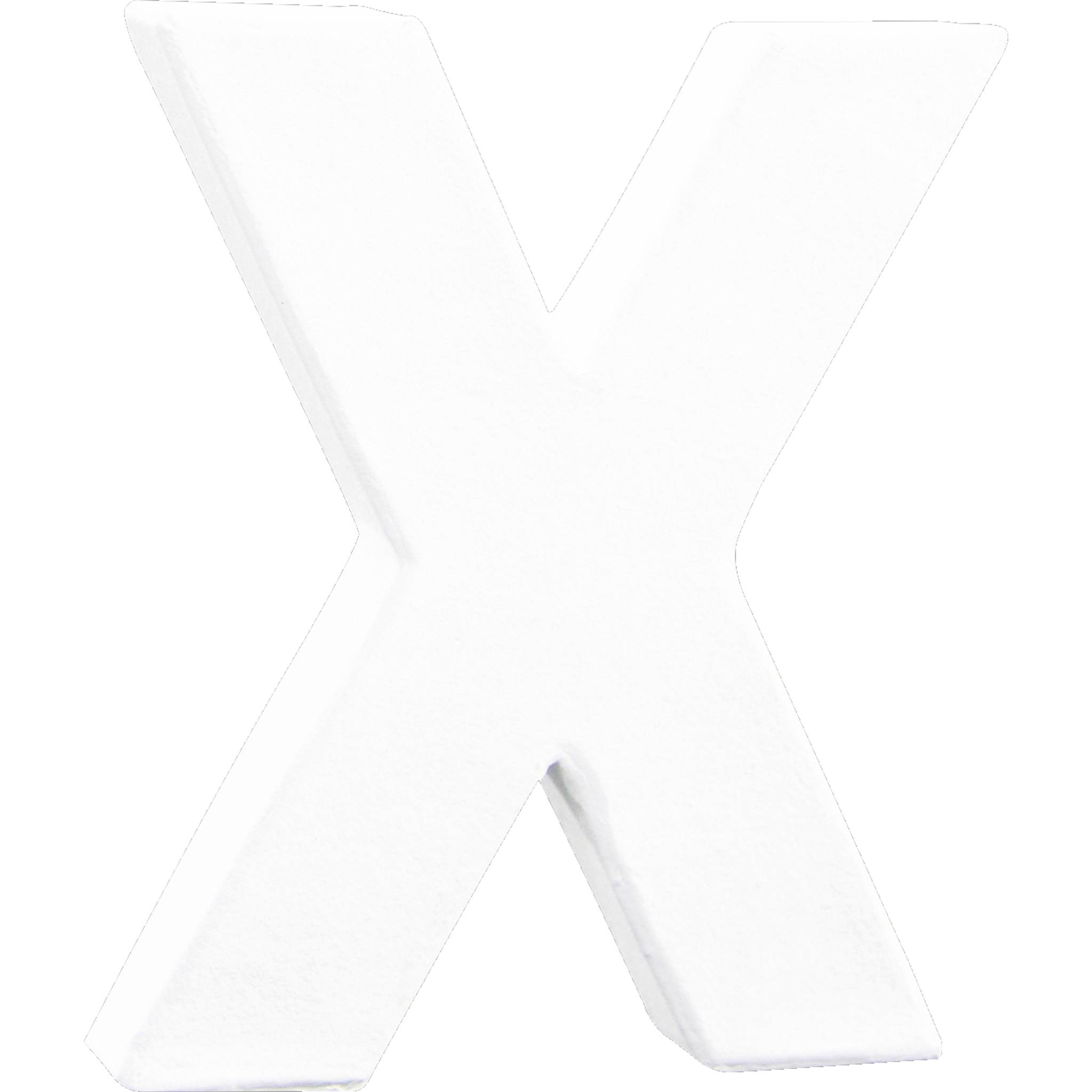 Décopatch 5x Weißes Pappmaché, Buchstabe X, 12cm - Weiß AC753C