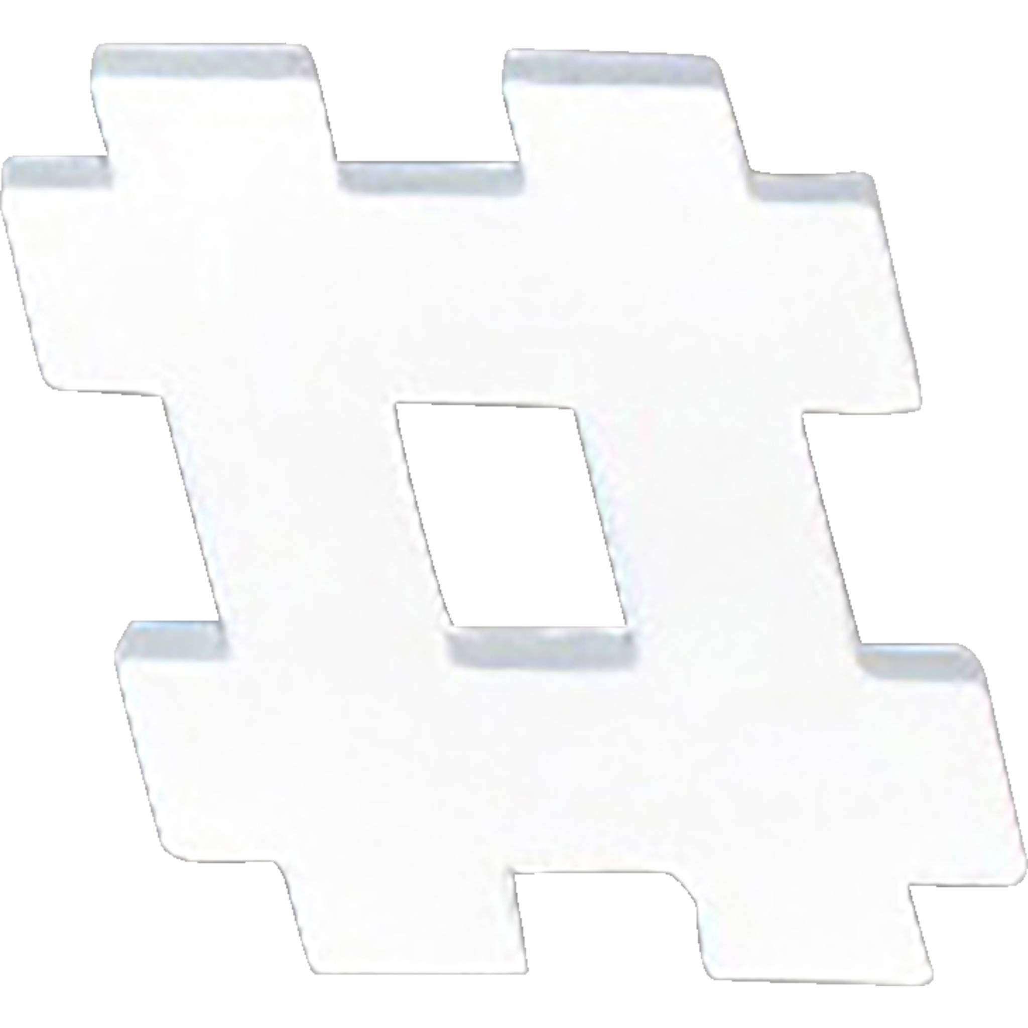 Décopatch 5x Weißes Pappmaché, Zeichen #, 1,5x12,5x12 cm - Weiß AC788C