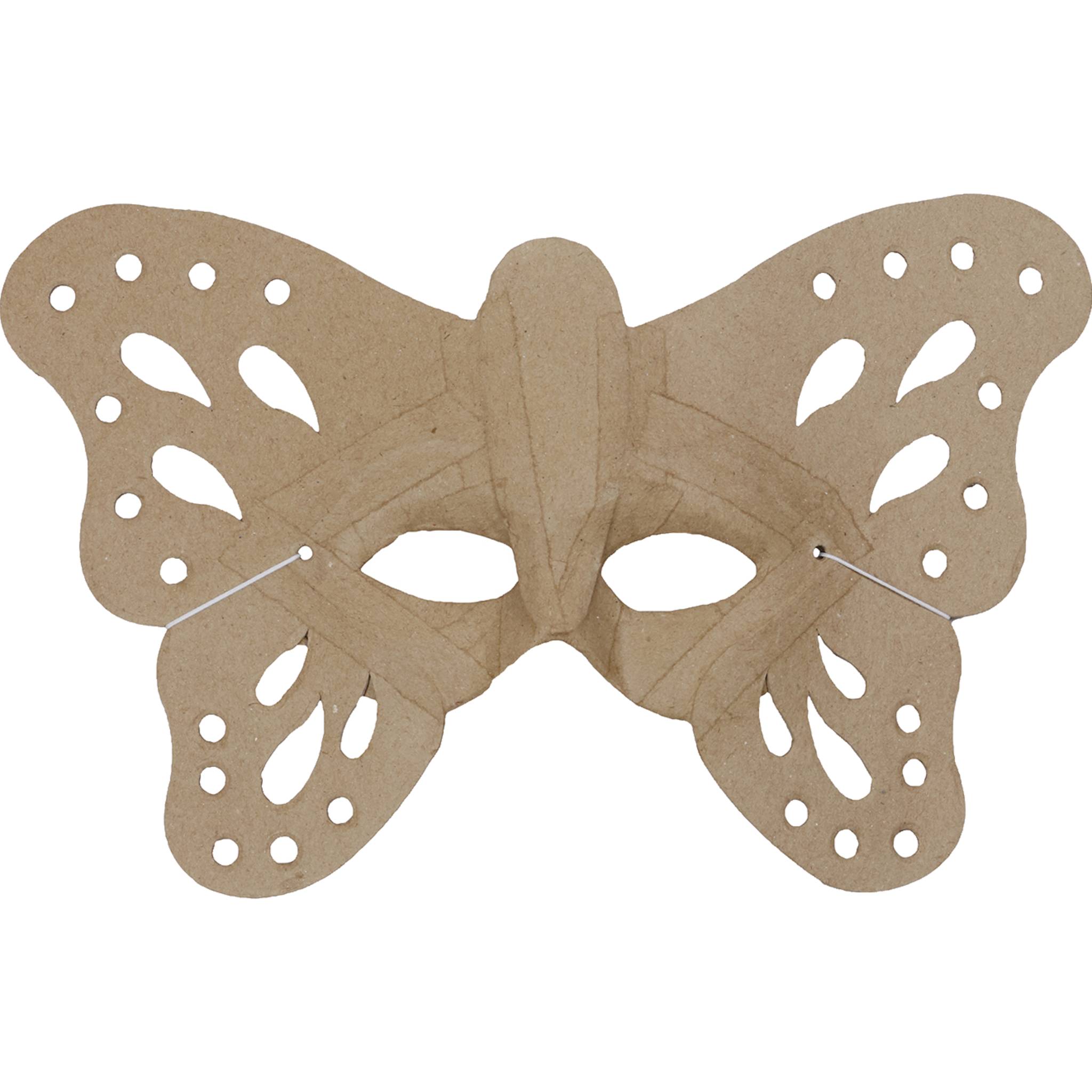 Décopatch 2x Pappmaché, Schmetterlingsmaske 23,5x8x19,5 cm Kartonbraun AC787C