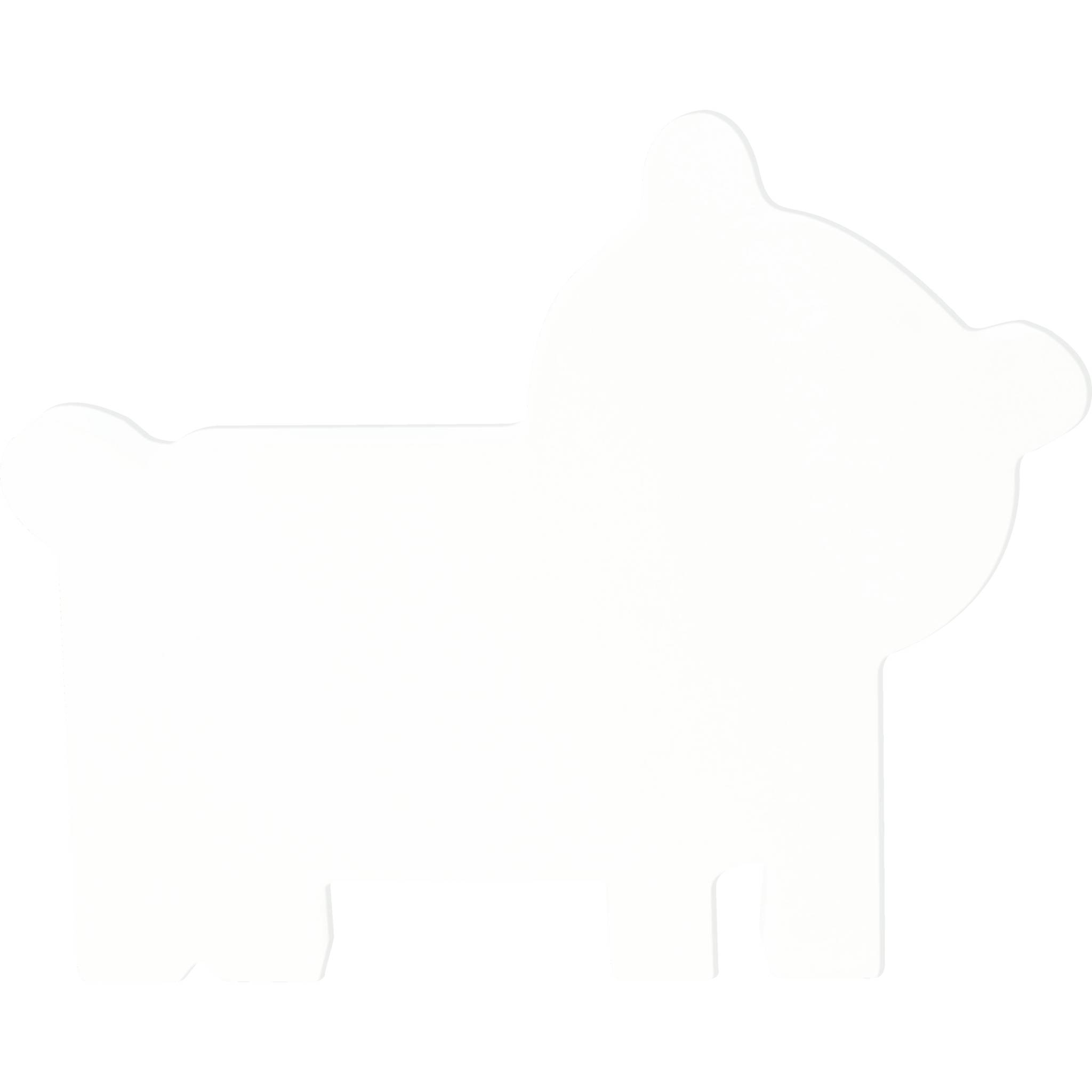 Décopatch 3x Weißes Pappmaché, Silhouette, Bär, 2,5x20,5x16,5 cm - Weiß AC444O
